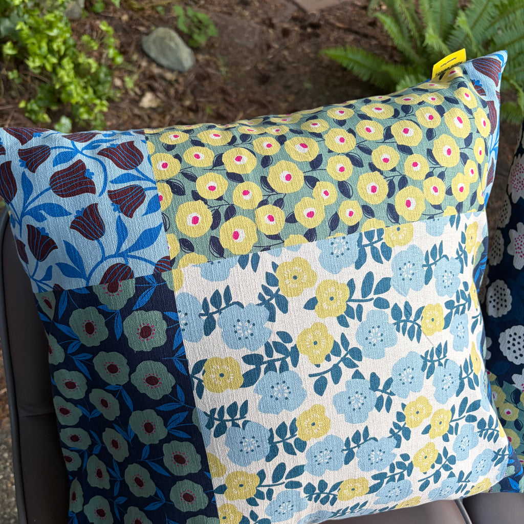 Handmade Kyoto Cotton Throw Pillow Cover : Ocean Floral_Envelope_50x50cm / 20"
