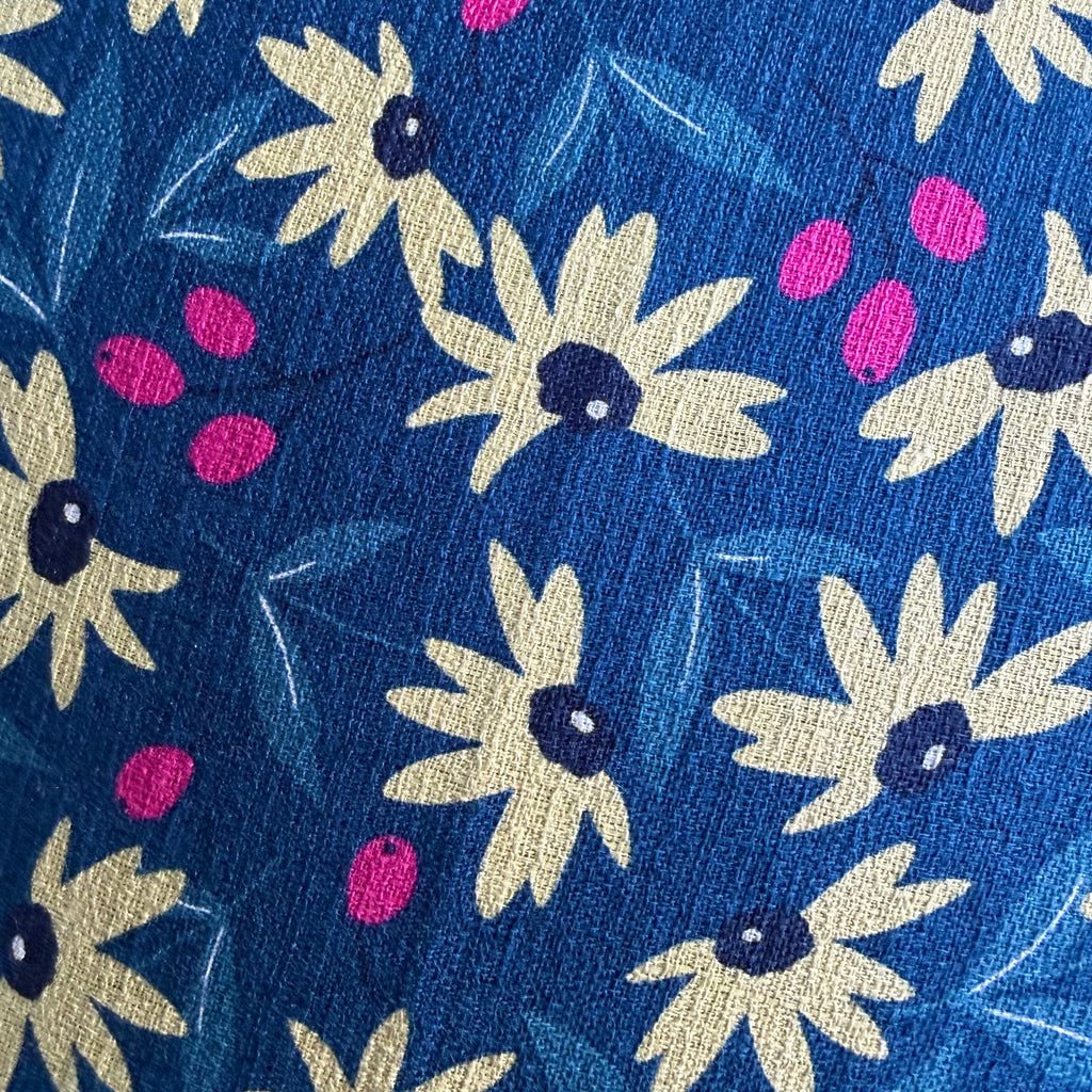 Handmade Kyoto Cotton Throw Pillow Cover : Ocean Floral_Envelope_50x50cm / 20"