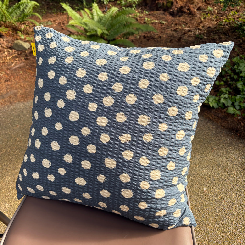 Handmade Seersucker Throw Pillow Cover : Indigo