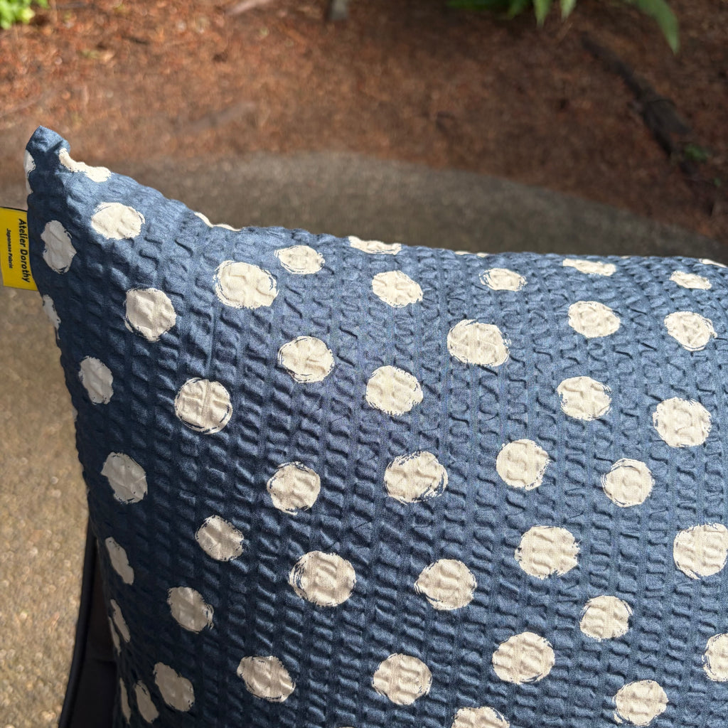 Handmade Seersucker Throw Pillow Cover : Indigo
