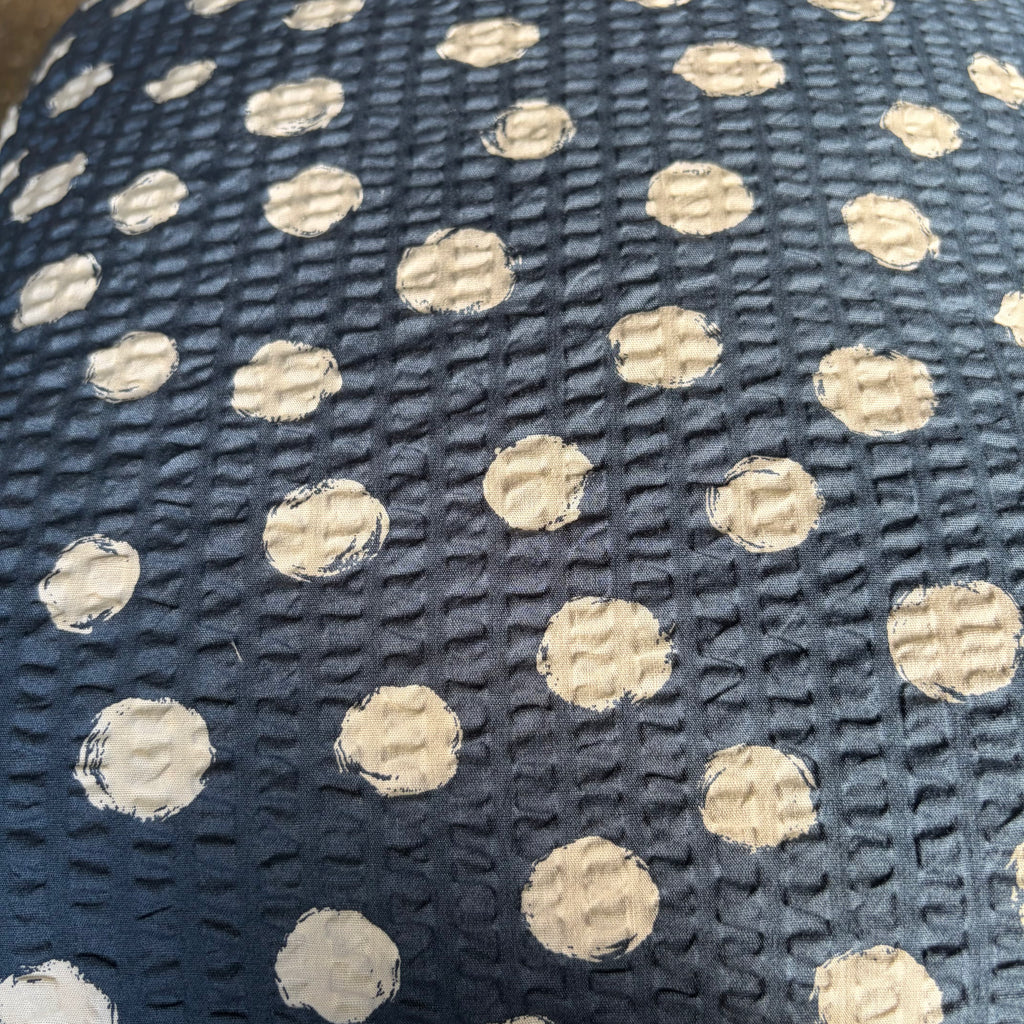 Handmade Seersucker Throw Pillow Cover : Indigo