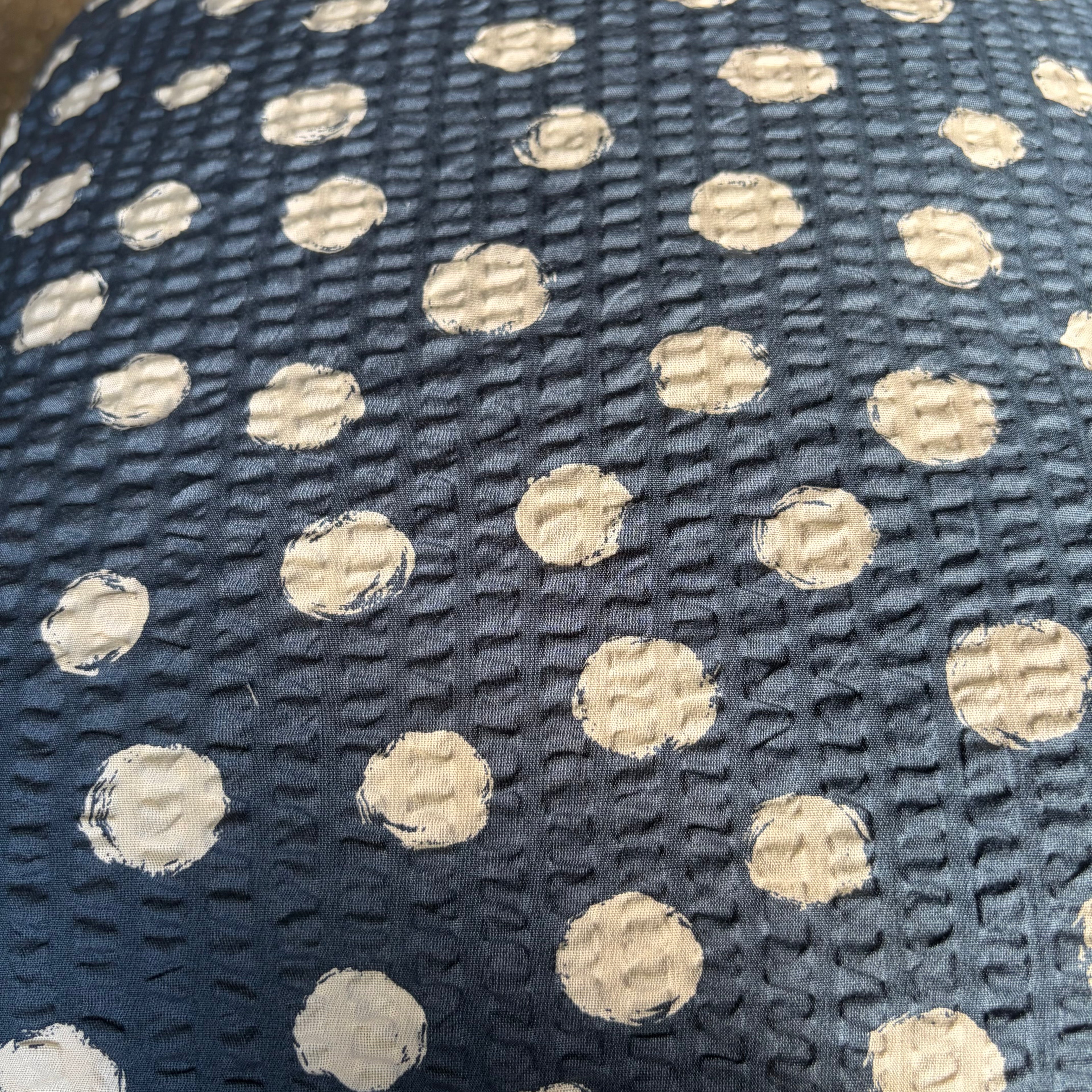 Handmade Seersucker Throw Pillow Cover : Indigo