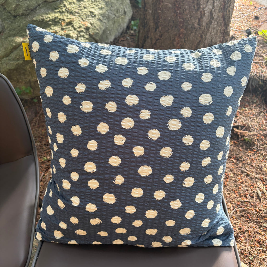 Handmade Seersucker Throw Pillow Cover : Indigo