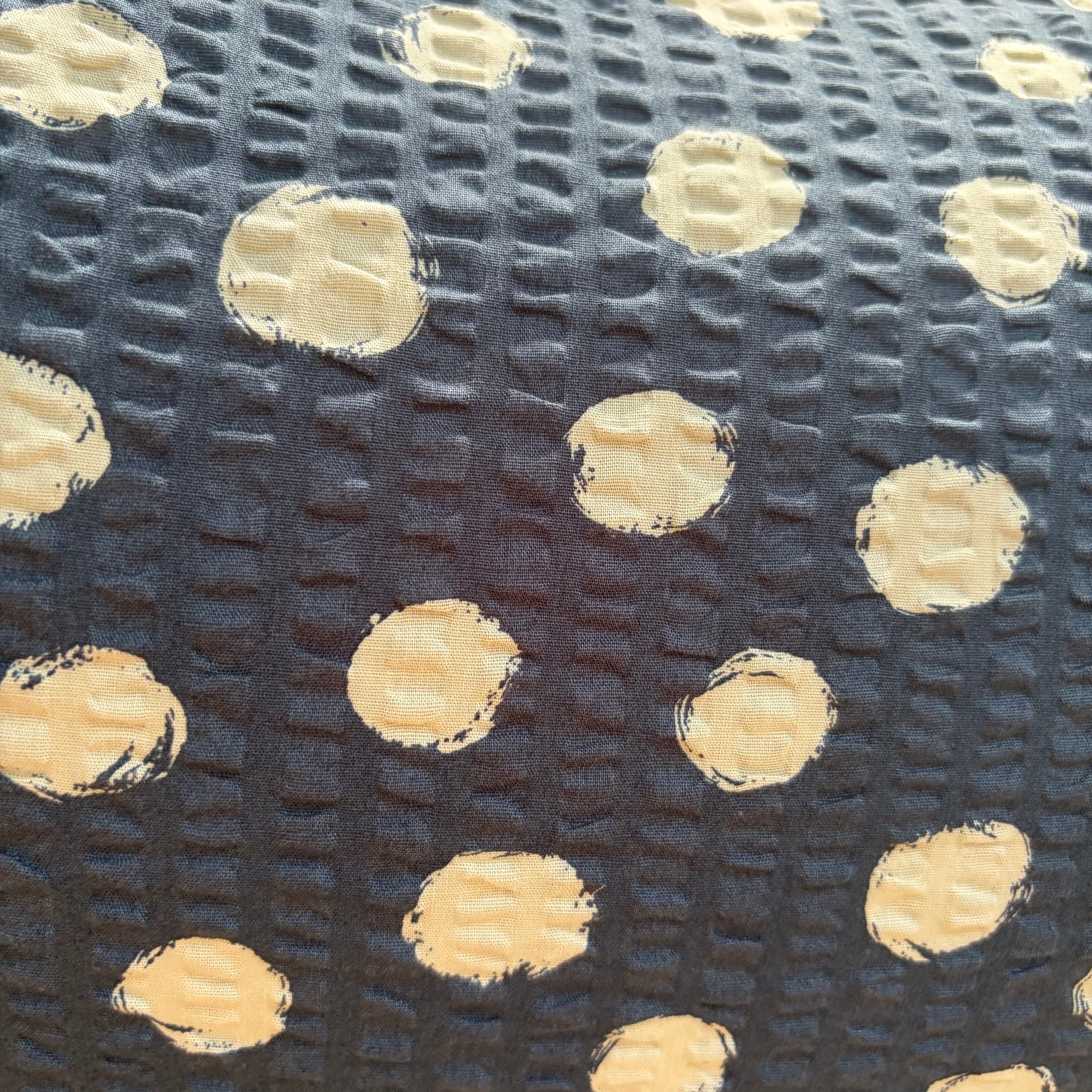 Handmade Seersucker Throw Pillow Cover : Indigo
