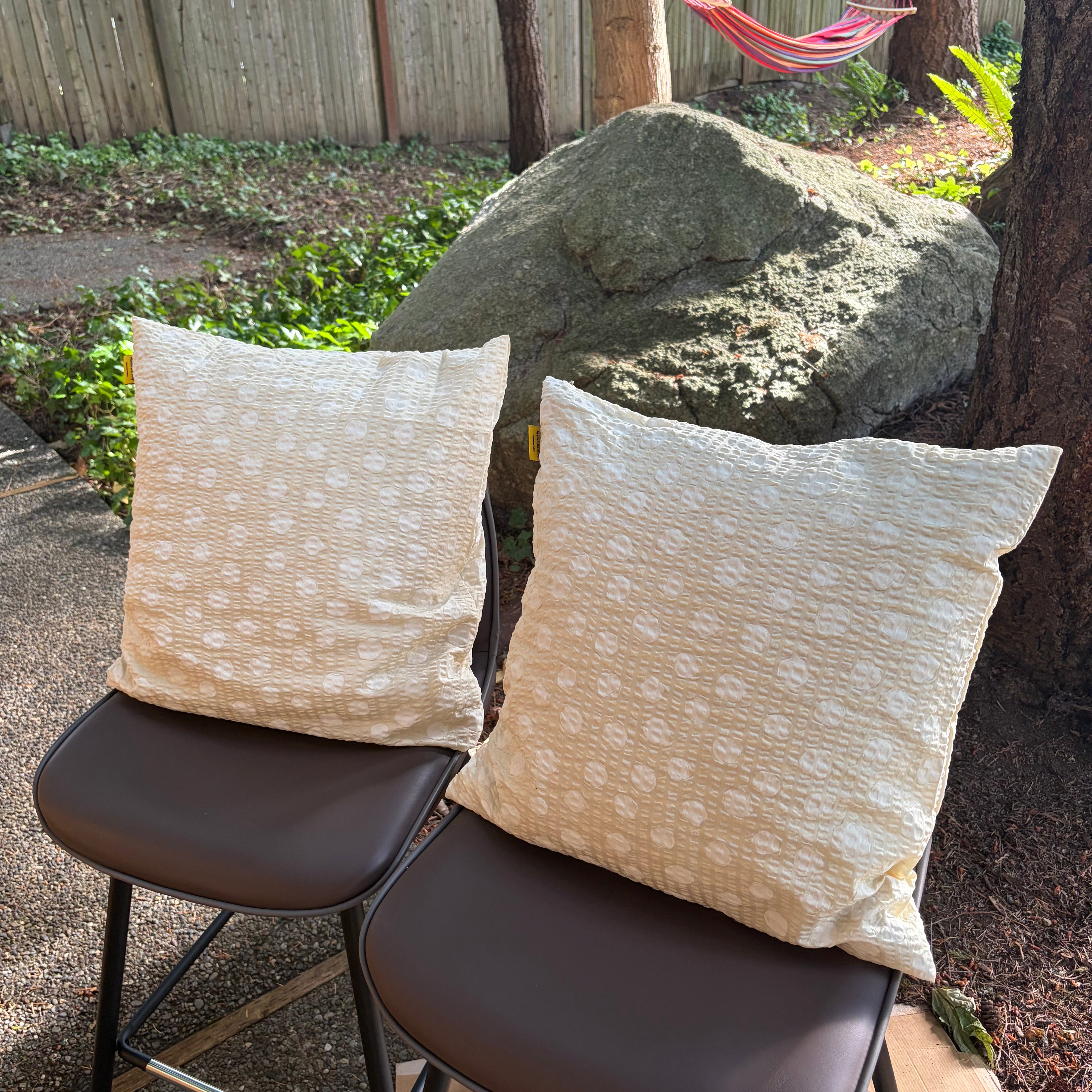 Handmade Seersucker Throw Pillow Cover : Marigold
