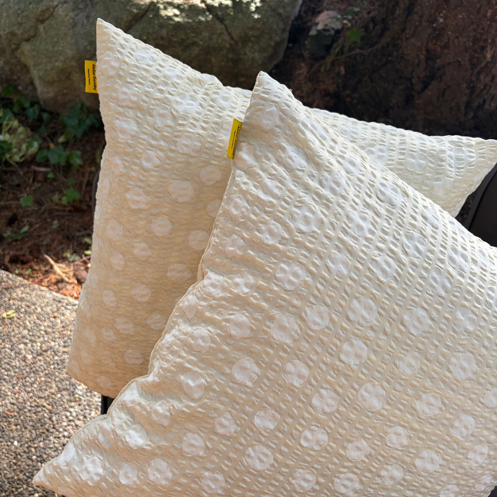 Handmade Seersucker Throw Pillow Cover : Marigold