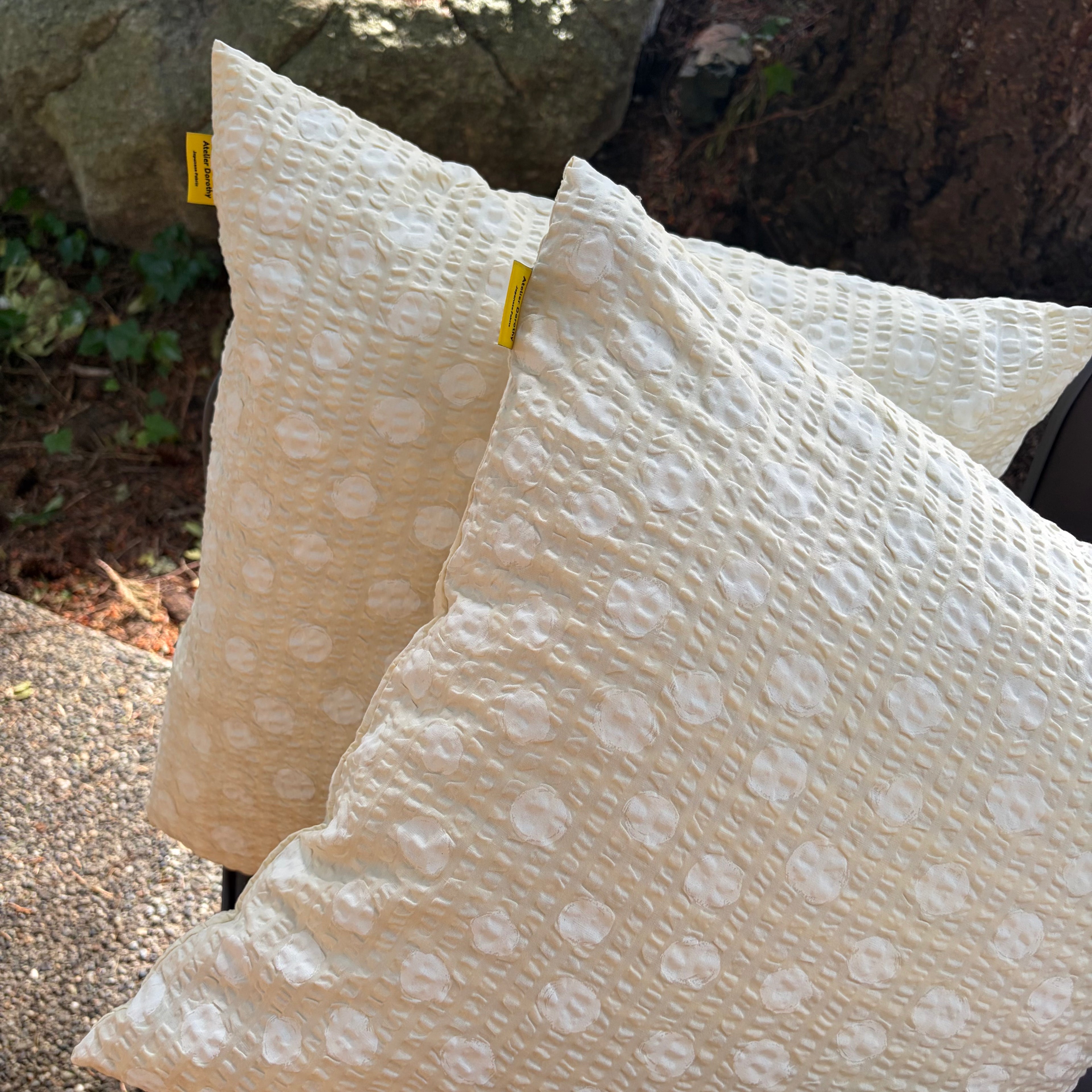 Handmade Seersucker Throw Pillow Cover : Marigold