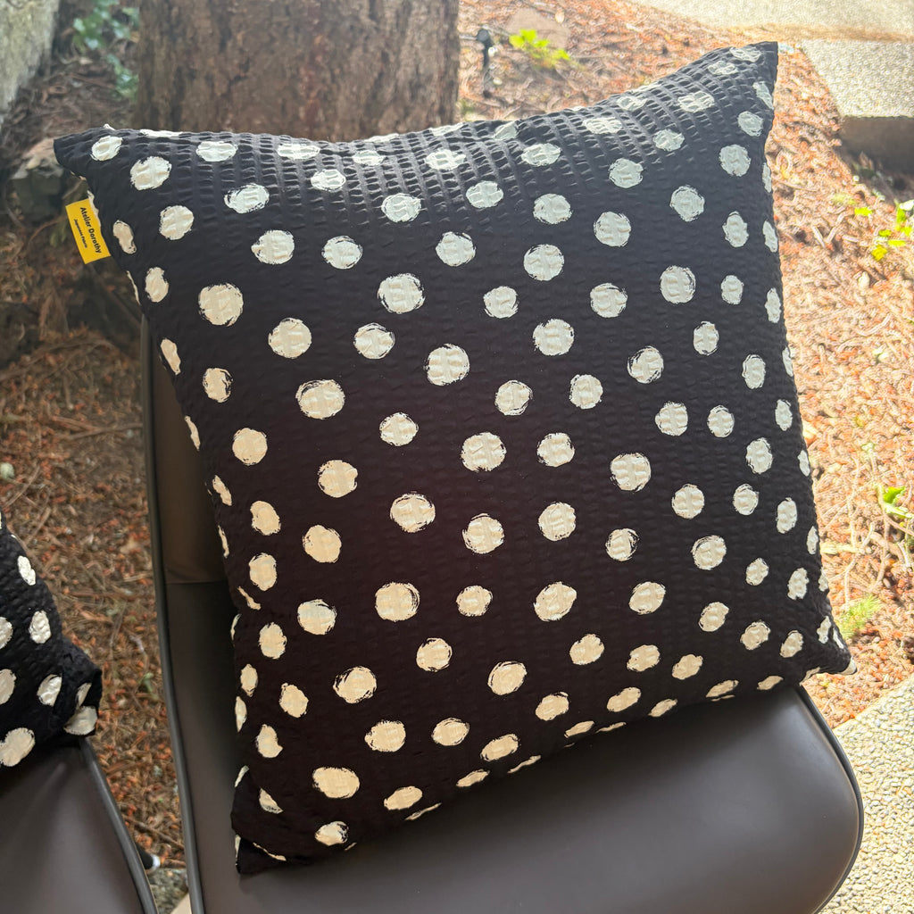 Handmade Seersucker Throw Pillow Cover : Midnight