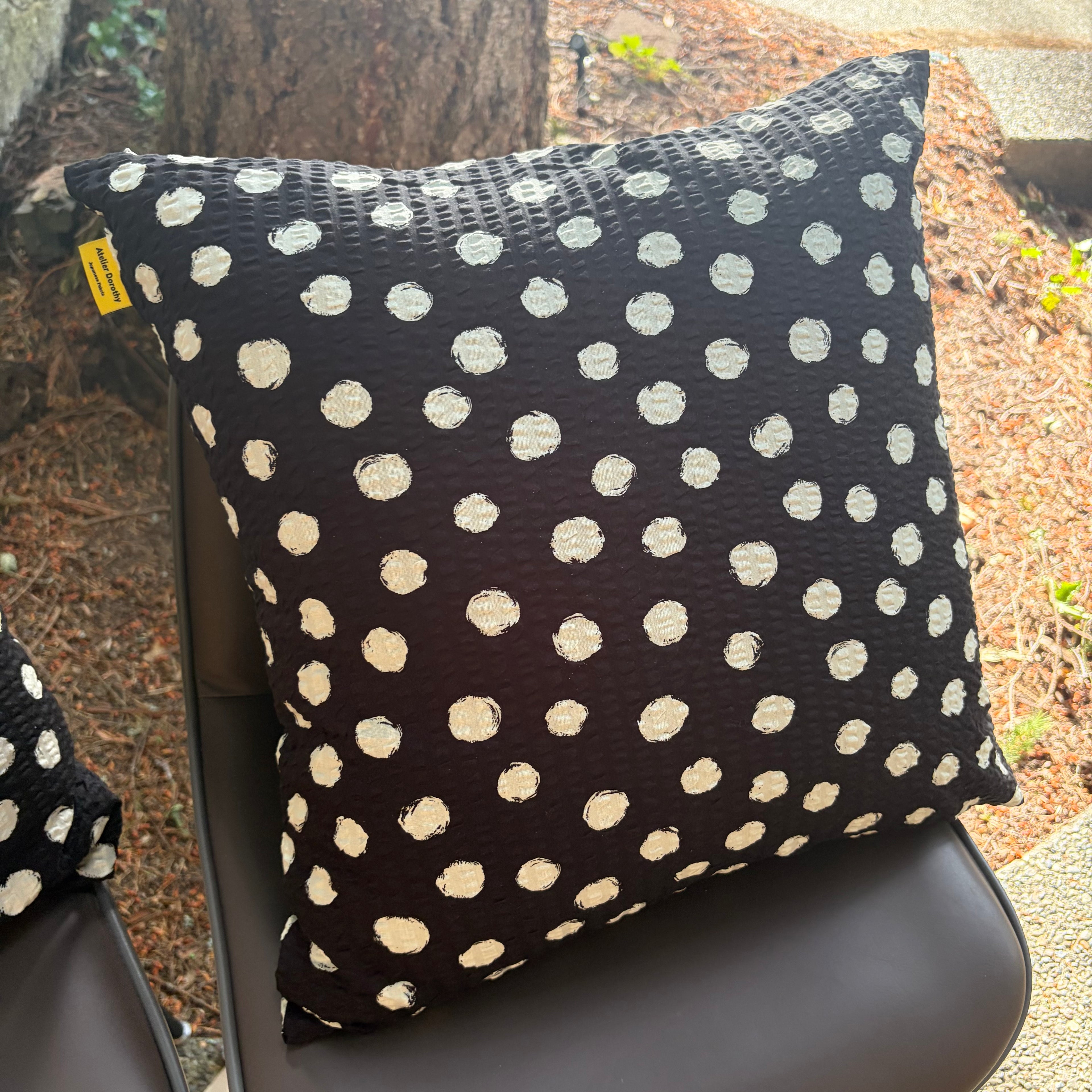 Handmade Seersucker Throw Pillow Cover : Midnight