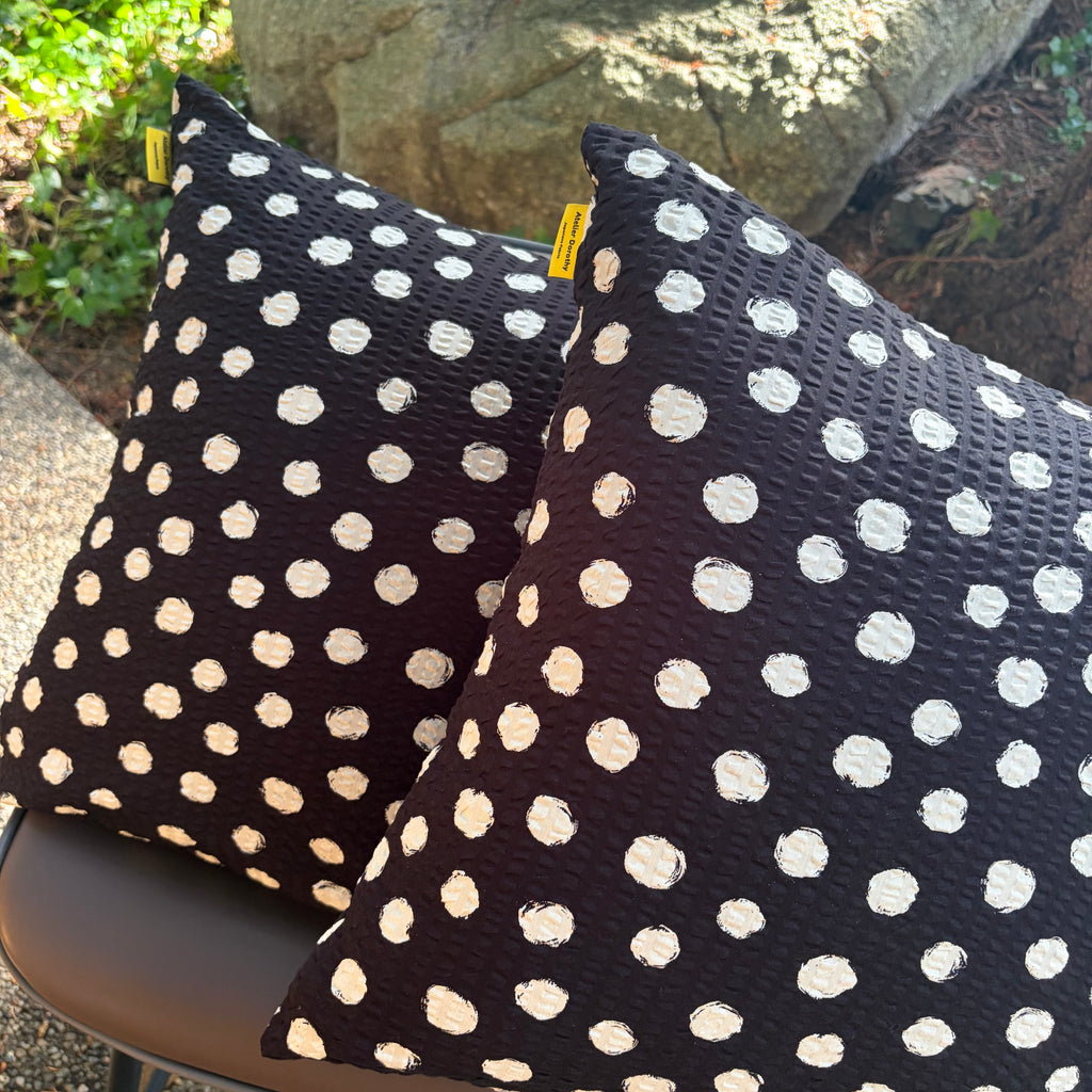 Handmade Seersucker Throw Pillow Cover : Midnight