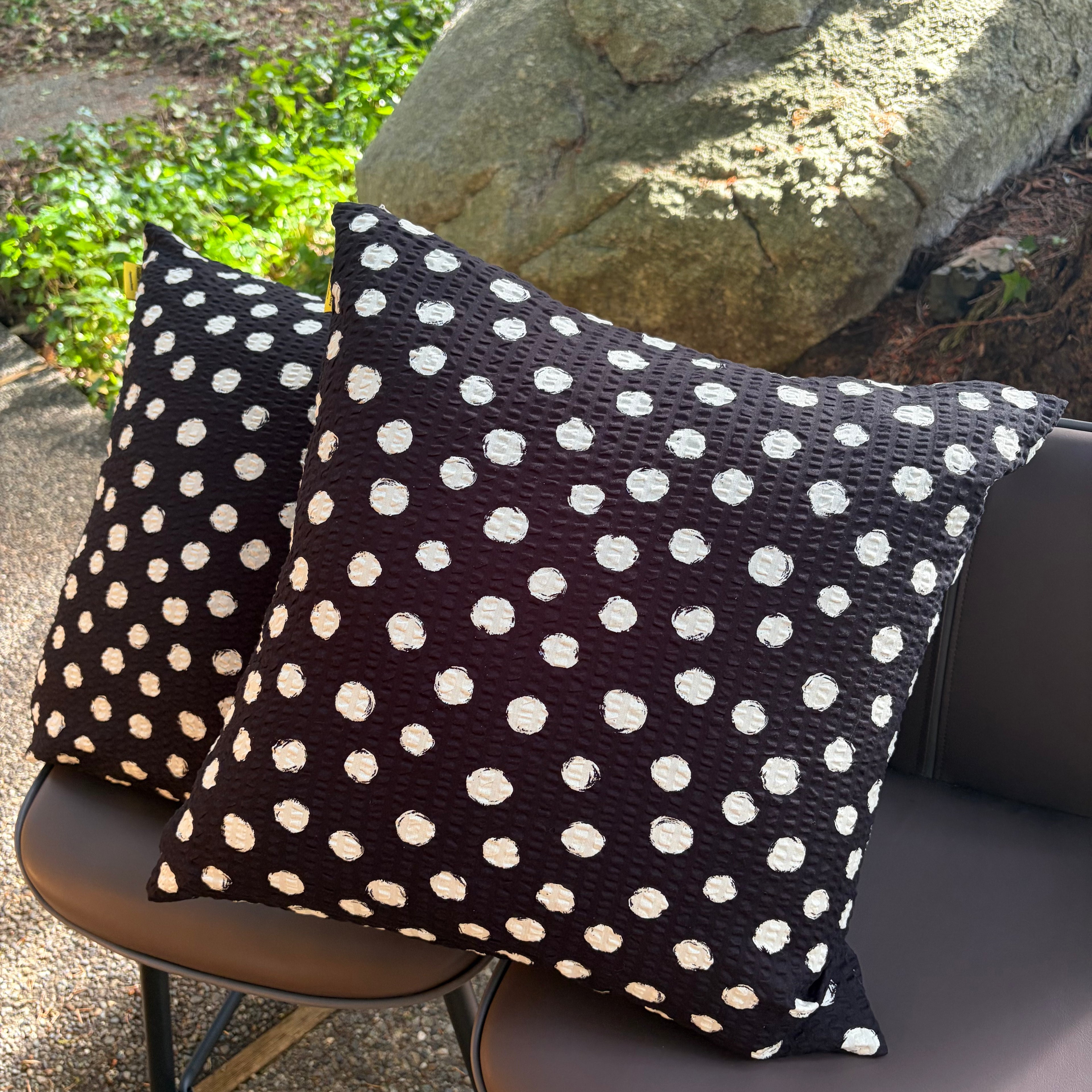 Handmade Seersucker Throw Pillow Cover : Midnight