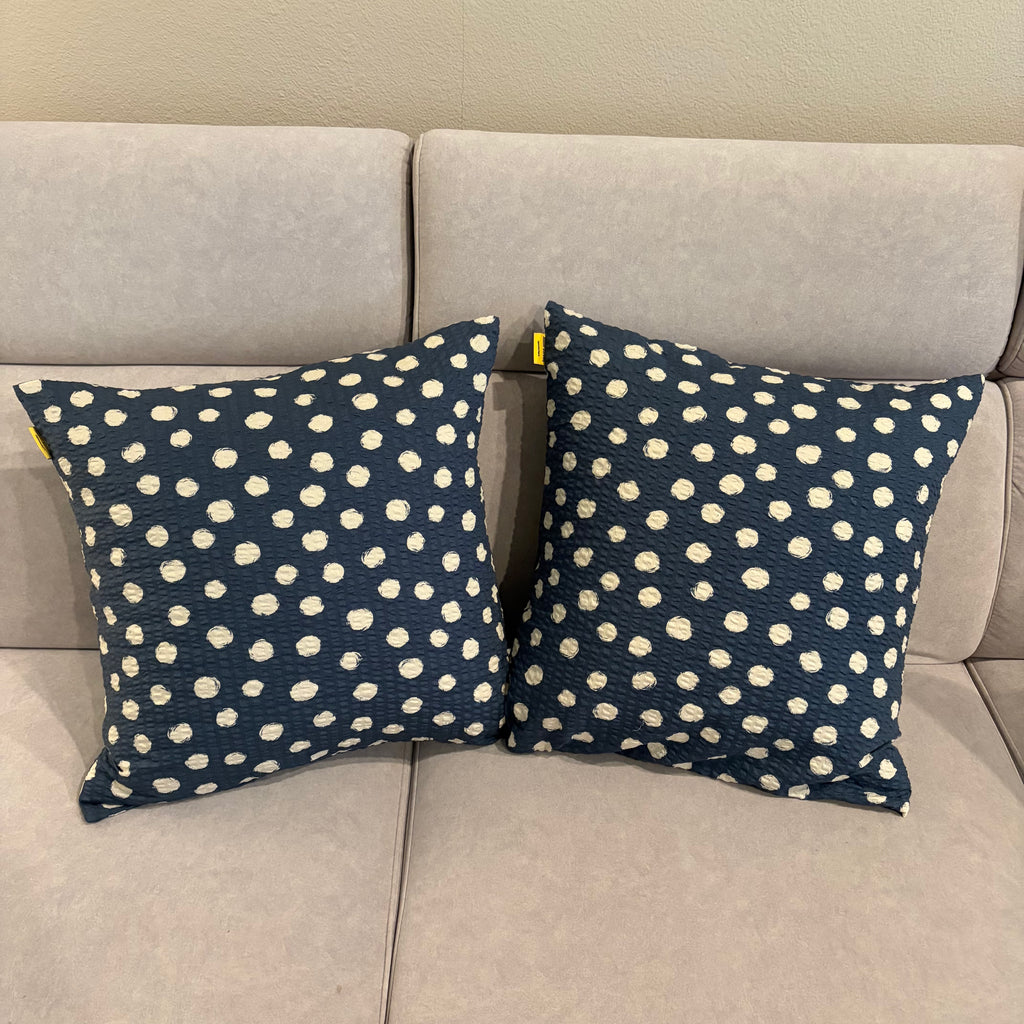 Handmade Seersucker Throw Pillow Cover : Indigo