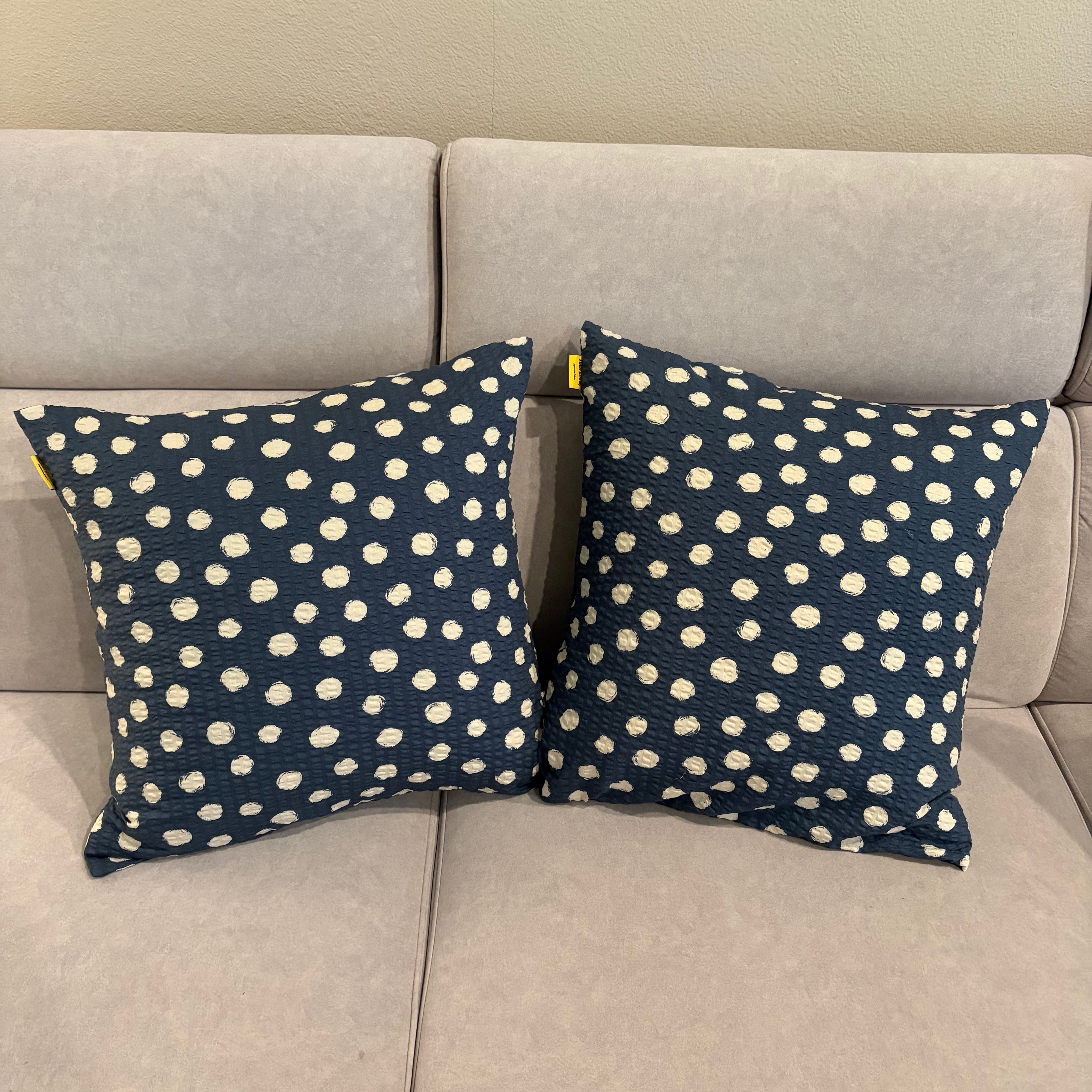 Handmade Seersucker Throw Pillow Cover : Indigo