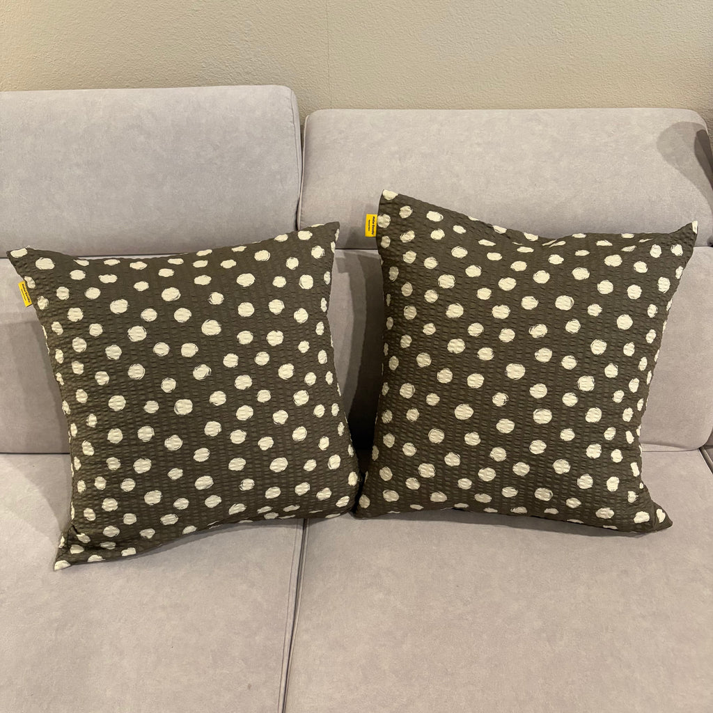 Handmade Seersucker Throw Pillow Cover : Olive