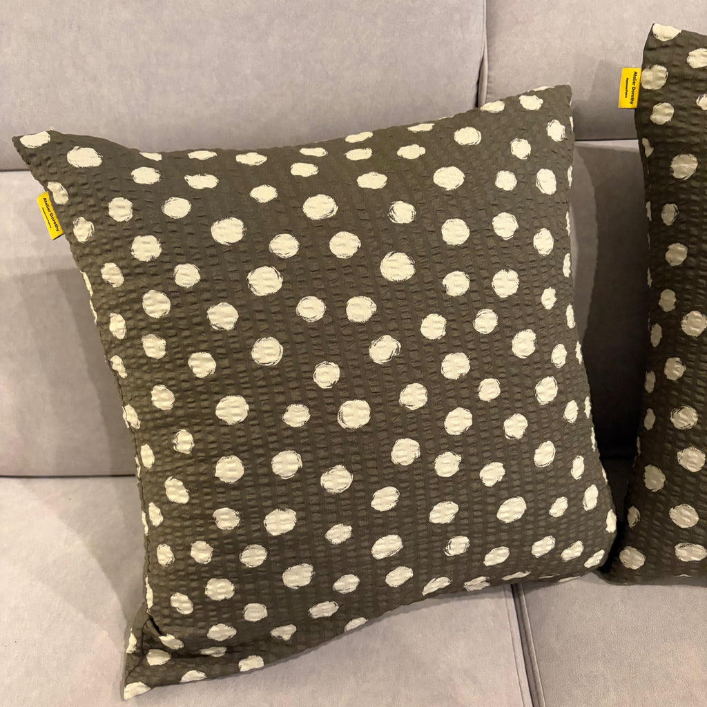Handmade Seersucker Throw Pillow Cover : Olive