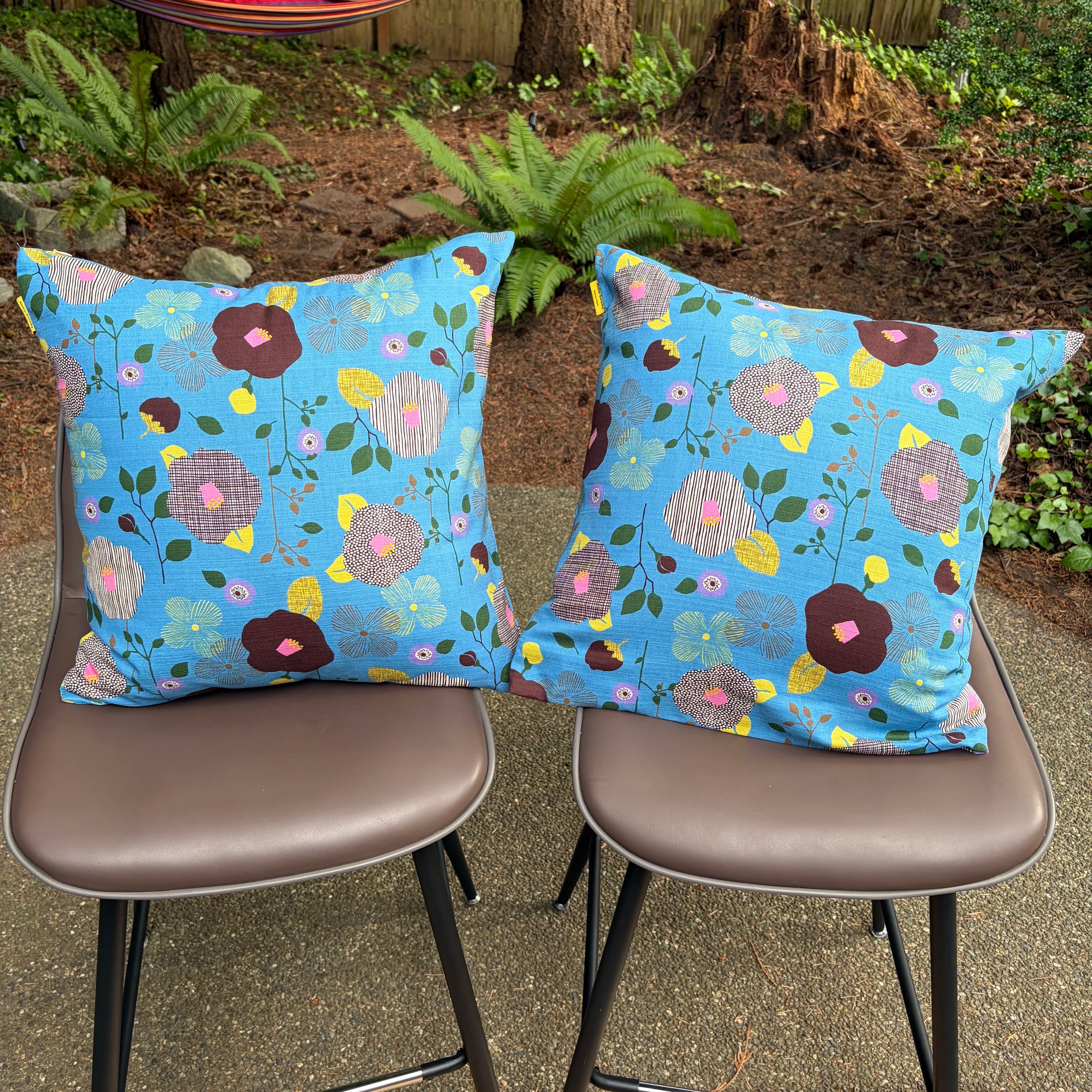 Handmade Kyoto Cotton Throw Pillow Cover : Sky Blue (50x50cm / 20")