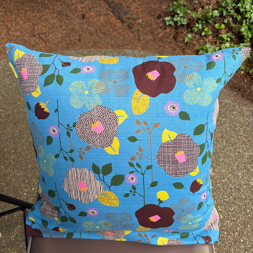 Handmade Kyoto Cotton Throw Pillow Cover : Sky Blue (50x50cm / 20")