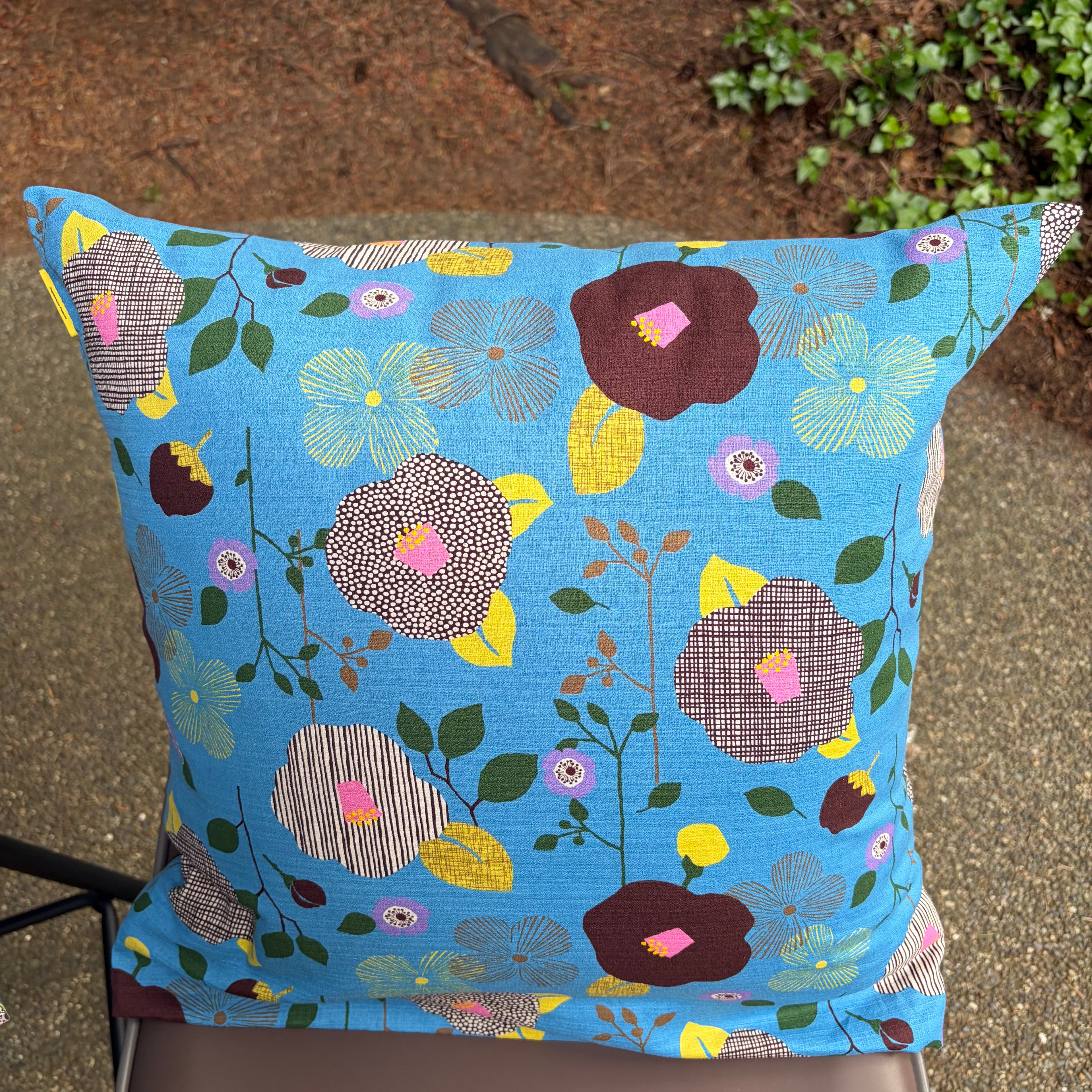 Handmade Kyoto Cotton Throw Pillow Cover : Sky Blue (50x50cm / 20")