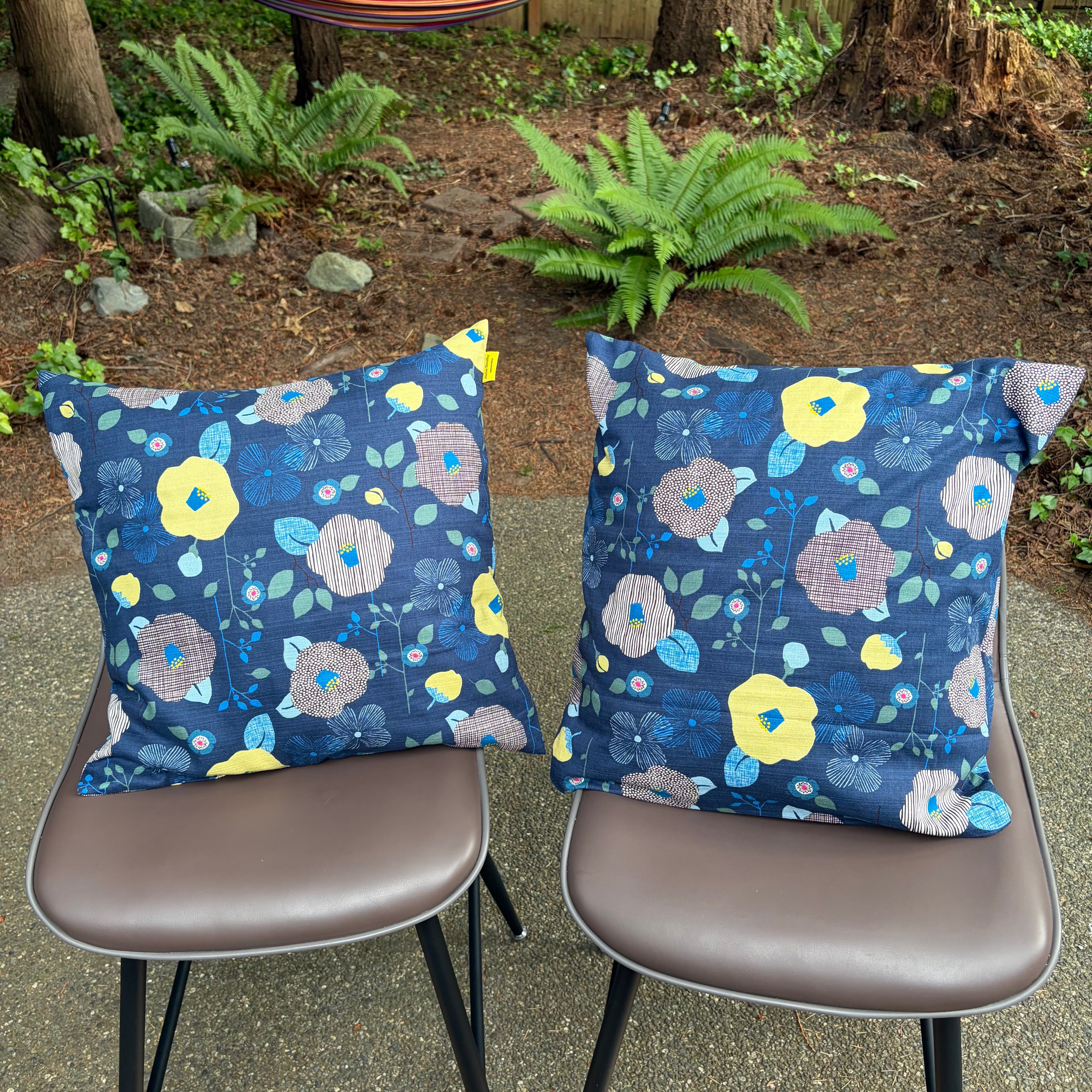 Handmade Kyoto Cotton Throw Pillow Cover : Deep ocean (50x50cm / 20")