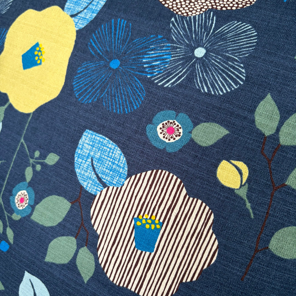 Handmade Kyoto Cotton Throw Pillow Cover : Deep ocean (50x50cm / 20")