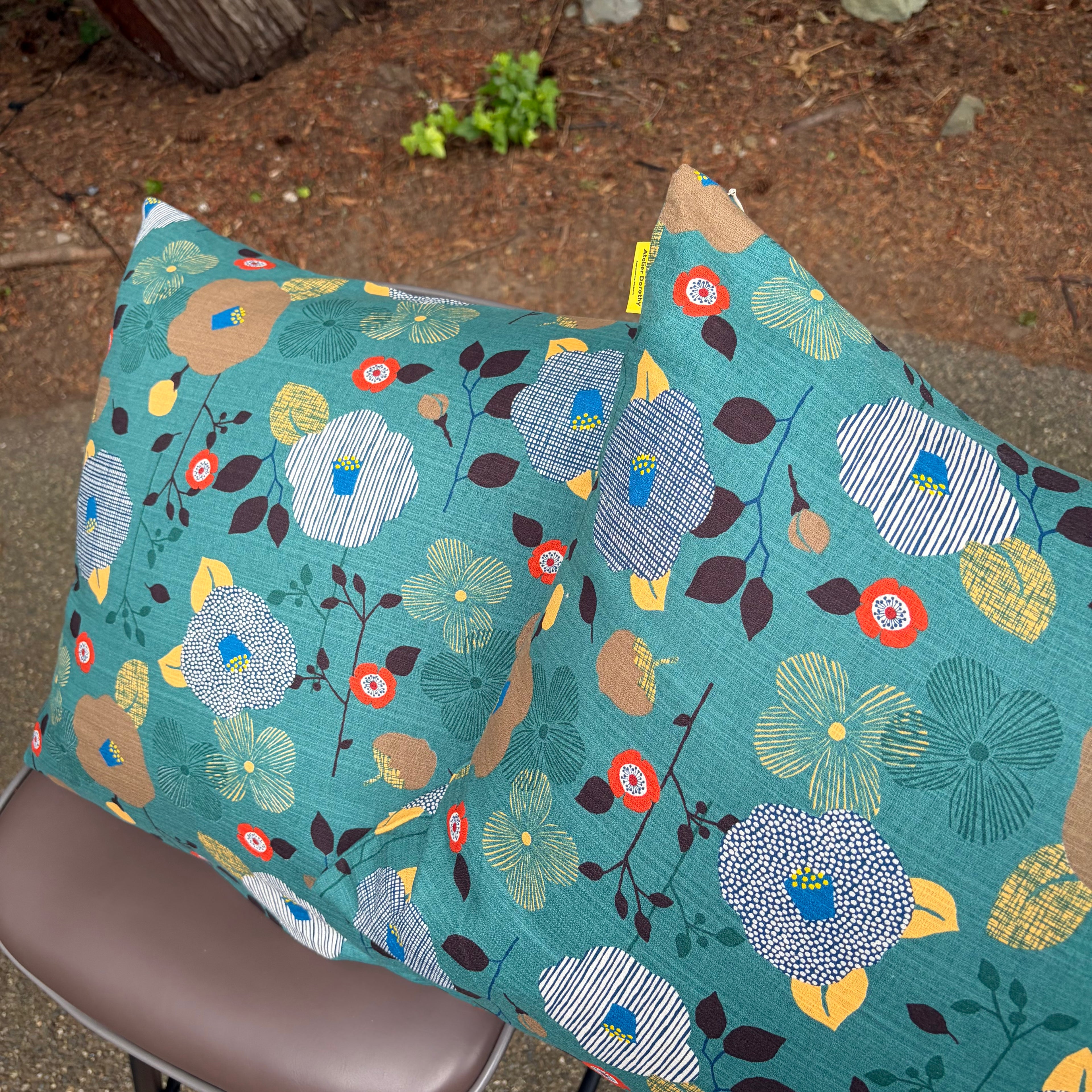 Handmade Kyoto Cotton Throw Pillow Cover : Moss forest (50x50cm / 20")