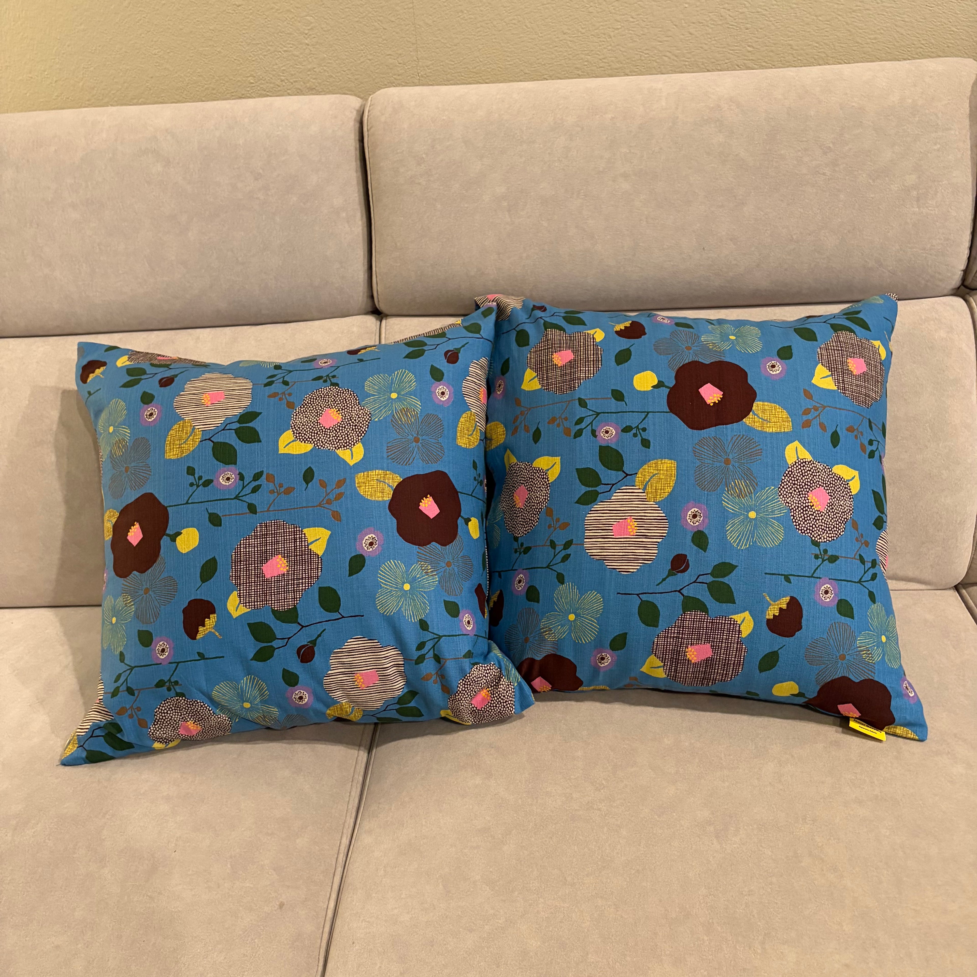 Handmade Kyoto Cotton Throw Pillow Cover : Sky Blue (50x50cm / 20")