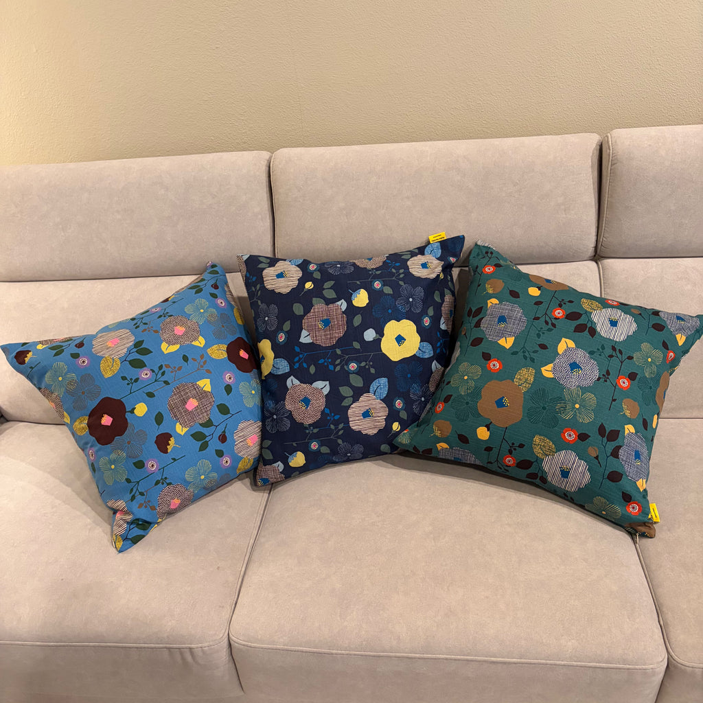 Handmade Kyoto Cotton Throw Pillow Cover : Sky Blue (50x50cm / 20")