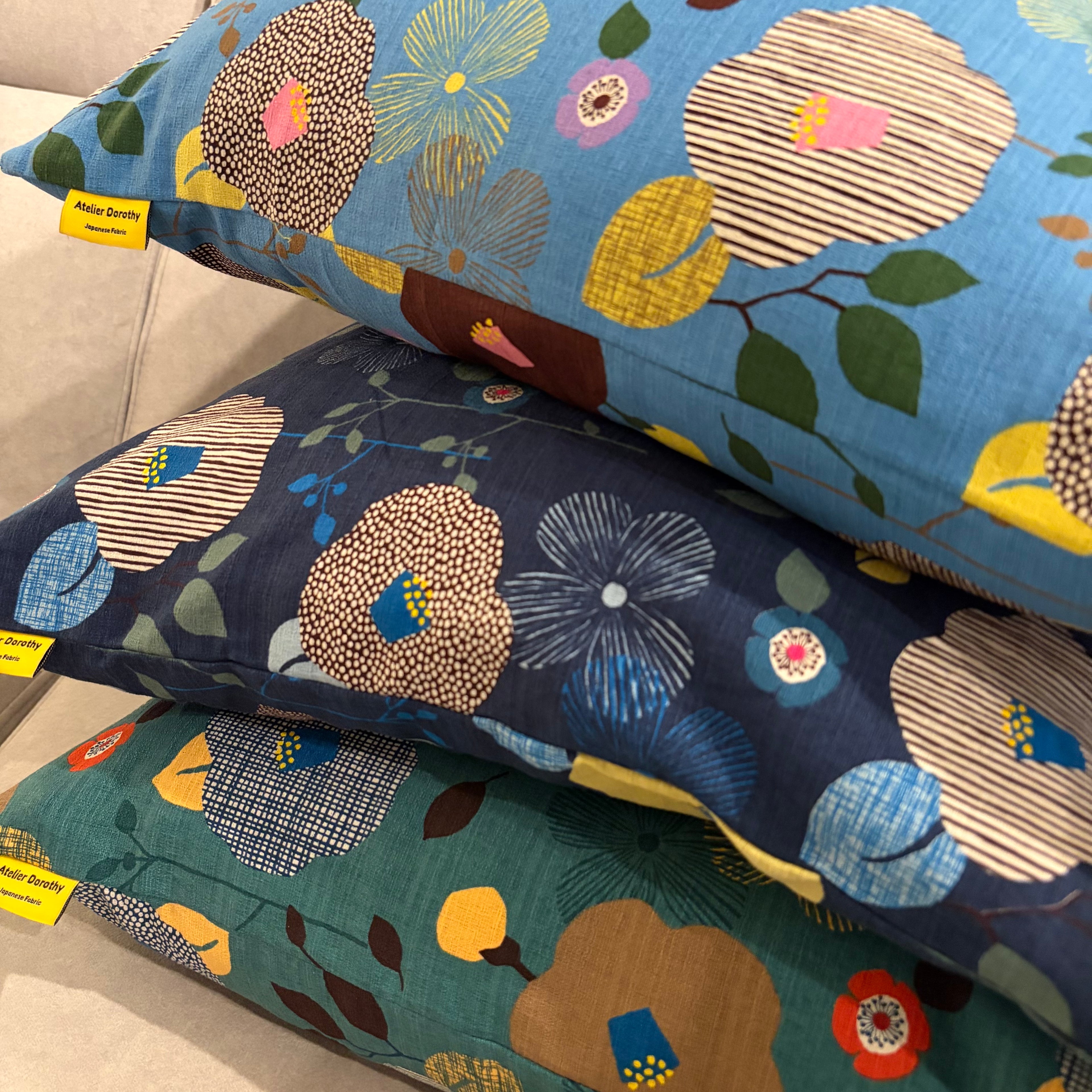Handmade Kyoto Cotton Throw Pillow Cover : Sky Blue (50x50cm / 20")