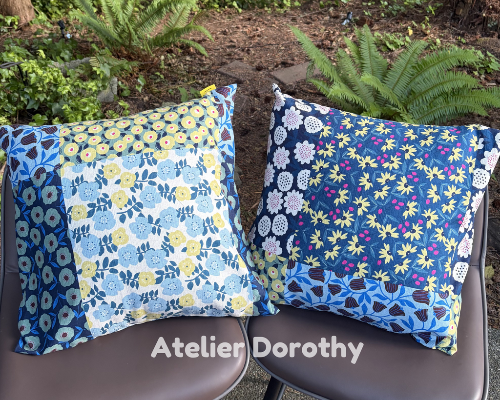 Atelier Dorothy | The Kyoto Bloom: Patchwork Floral Cushion Cover (Set of 2) _Envelope_50x50cm / 20"
