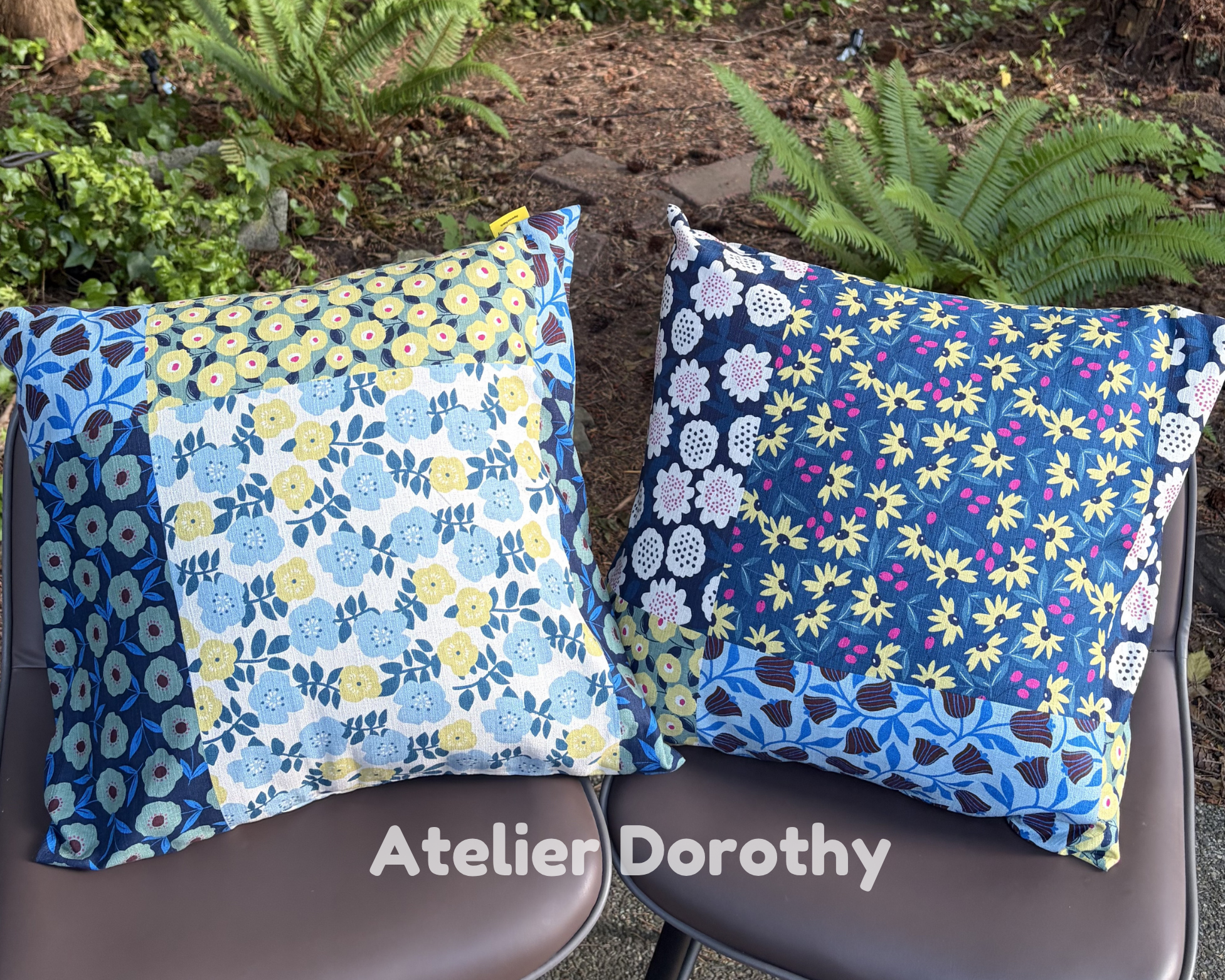 Atelier Dorothy | The Kyoto Bloom: Patchwork Floral Cushion Cover (Set of 2) _Envelope_50x50cm / 20"