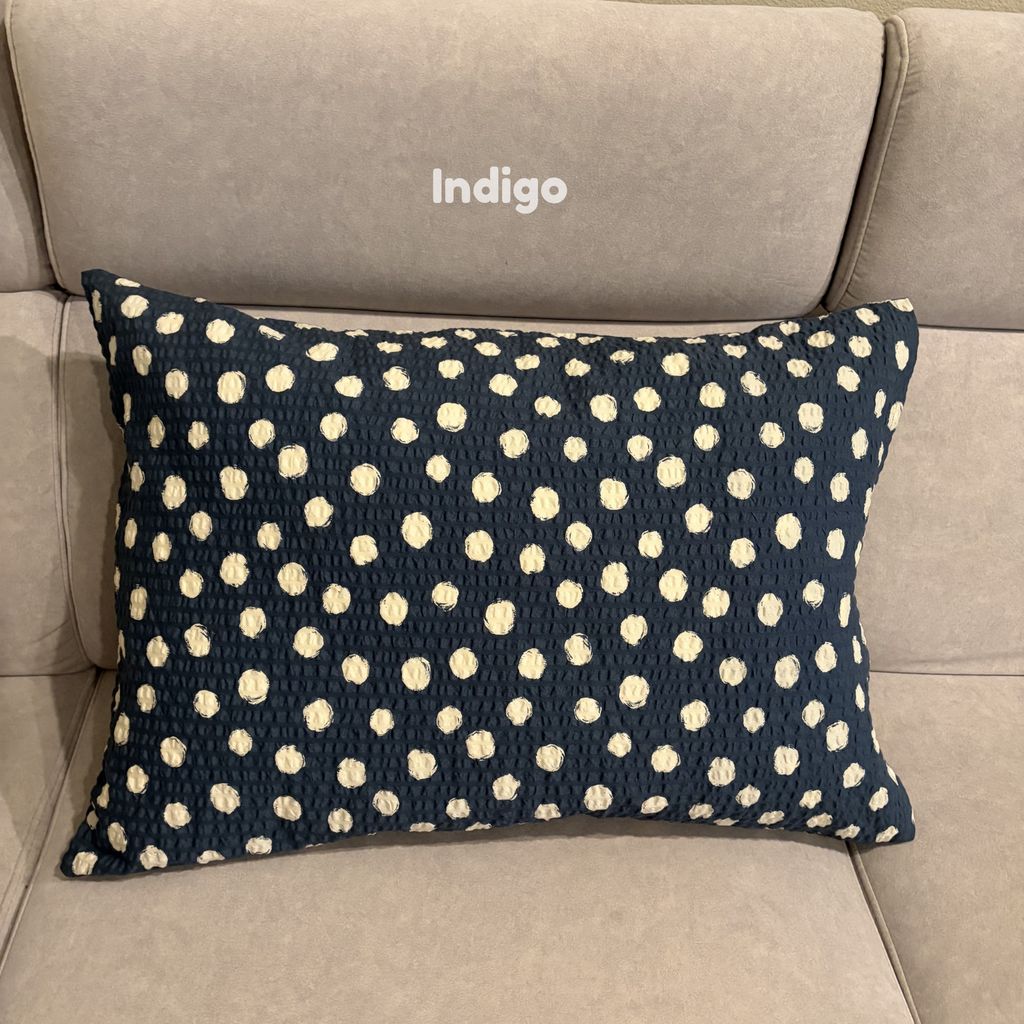 Handmade Japanese Seersucker Pillowcase : Indigo