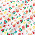 Japanese fabric - Retro style Picnic dog, White - 100% Cotton Printed Sheeting, by the yard