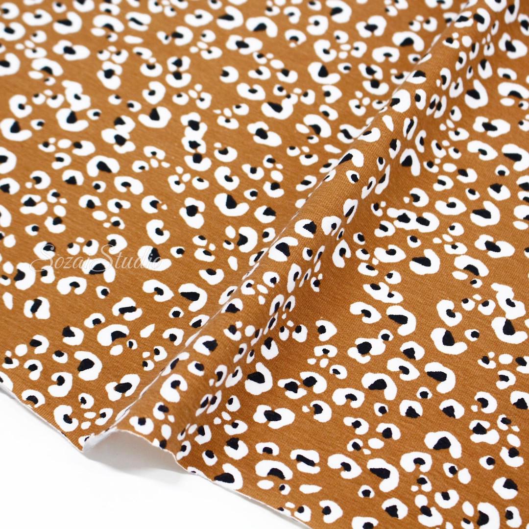1 Yard Leopard Print Cotton Spandex Jersey Knit Fabric: Apparel Sewing - by the yard