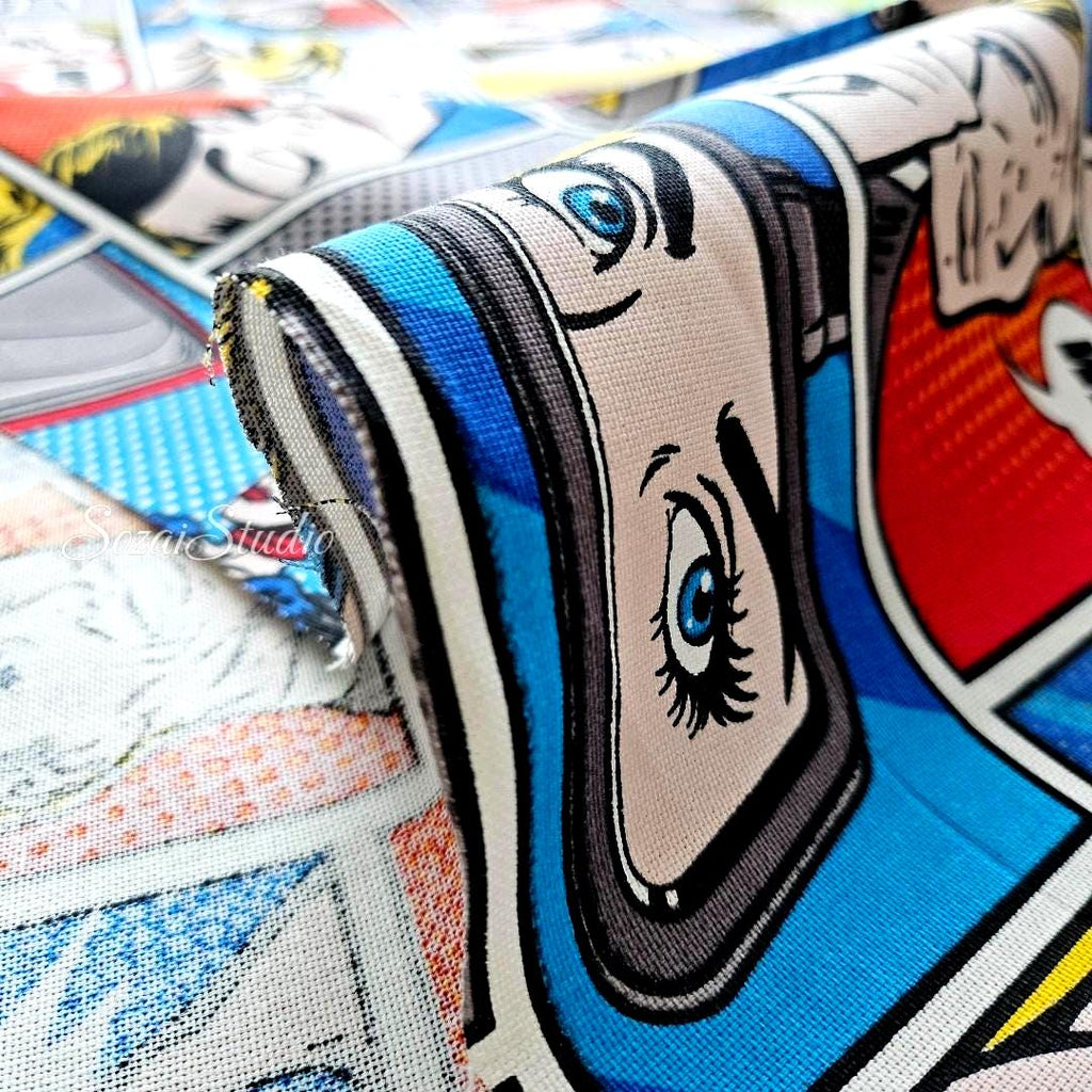 Retro American-style Comics - POP Multicolor Canvas, Digital Print - by the yard