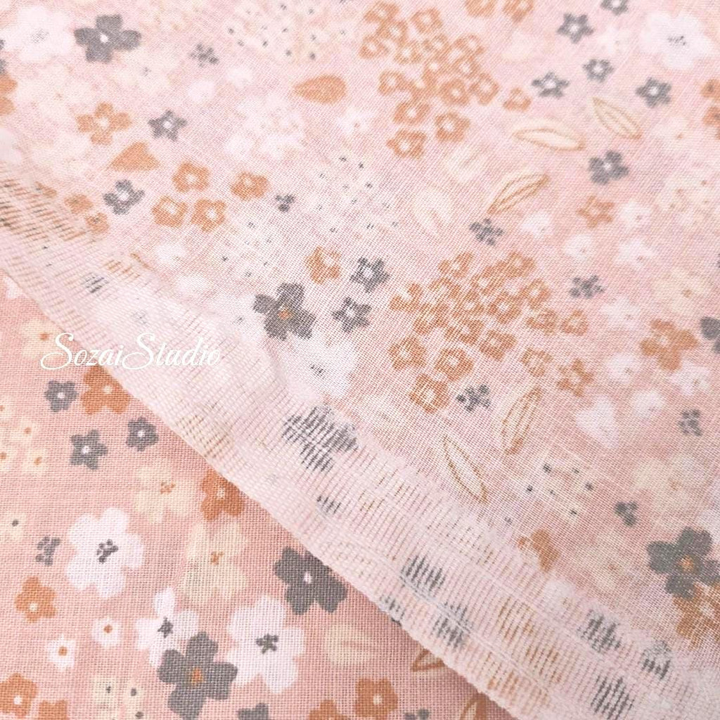 Charming Mille Fleurs, Orange Ground - 100% Cotton Sheeting (Digital Print), by the yard