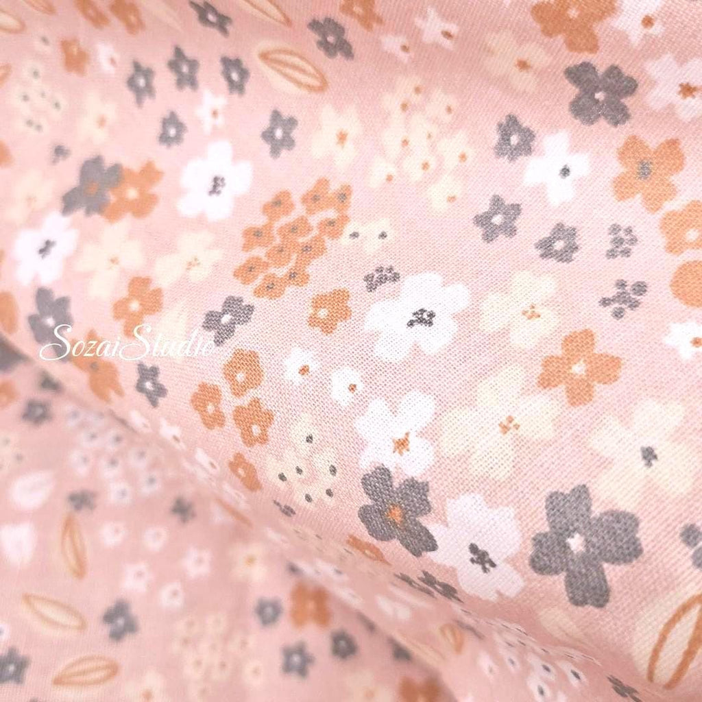 Charming Mille Fleurs, Orange Ground - 100% Cotton Sheeting (Digital Print), by the yard