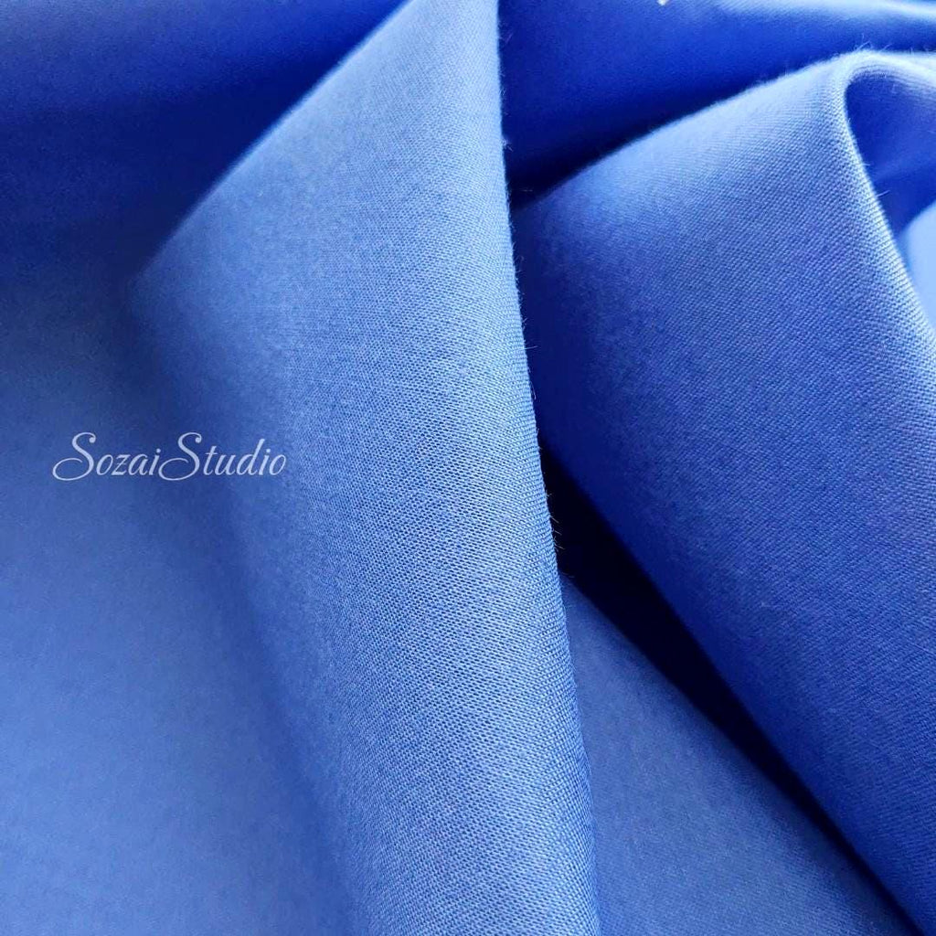 1 Yard Japanese fabric - Mercerized Cotton, Blue, 100% Cotton