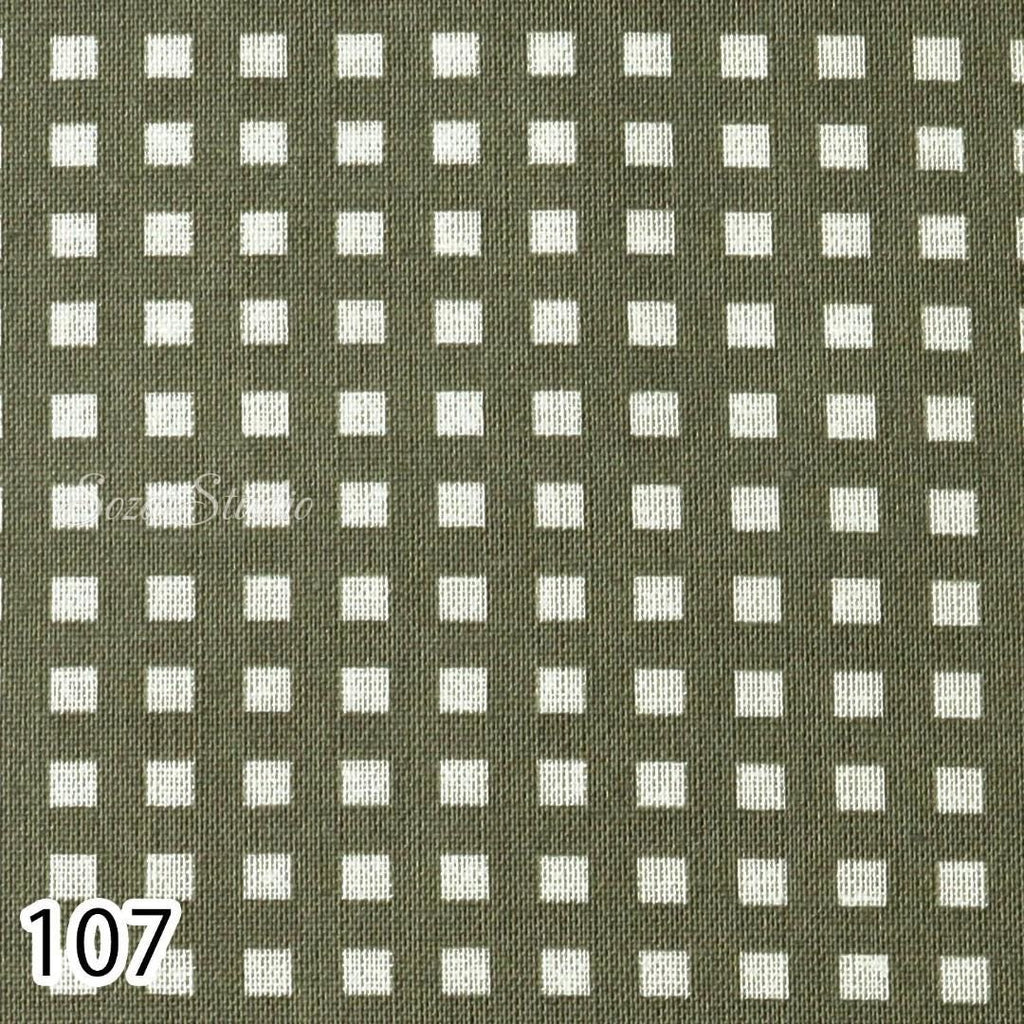 Japanese fabric - Two-tone Checkered, Khaki - 100% Cotton Shirting (Printed), by the yard
