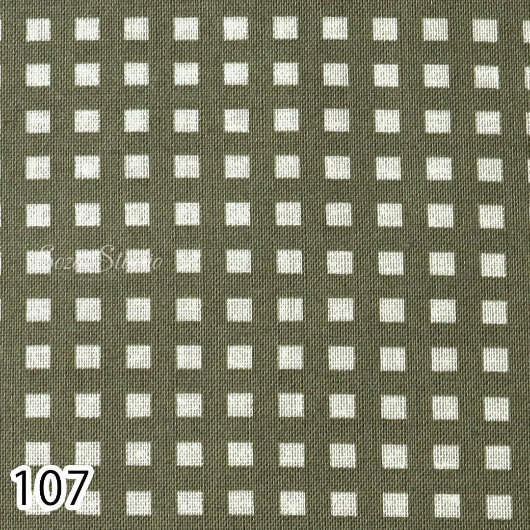 Japanese fabric - Two-tone Checkered, Khaki - 100% Cotton Shirting (Printed), by the yard