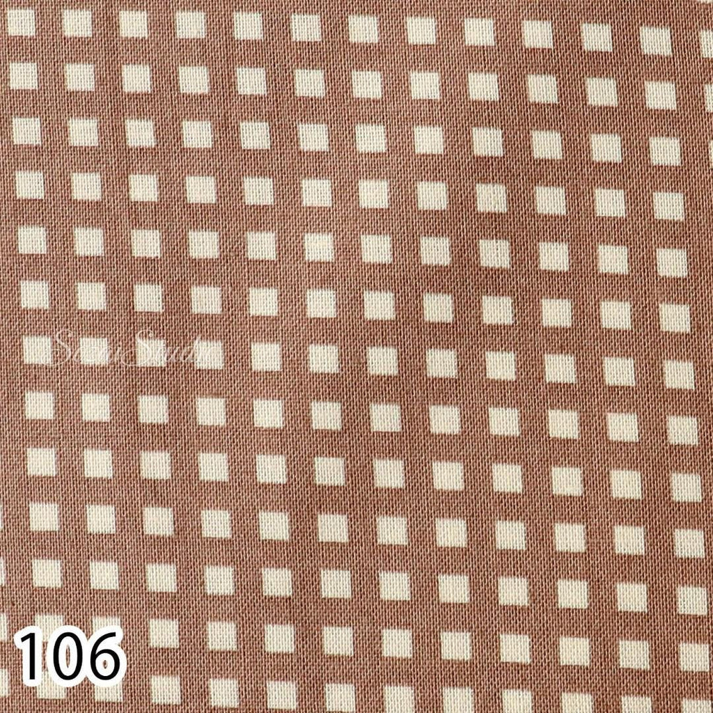 Japanese fabric - Two-tone Checkered, Brown - 100% Cotton Shirting (Printed), by the yard