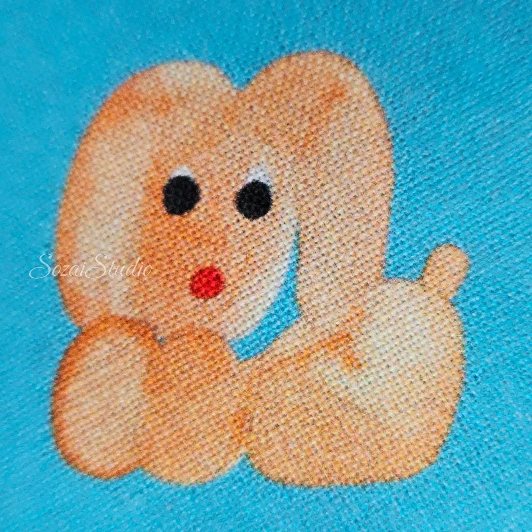 1 Yard Japanese fabric - Retro style Picnic dog, Blue - 100% Cotton Printed Sheeting