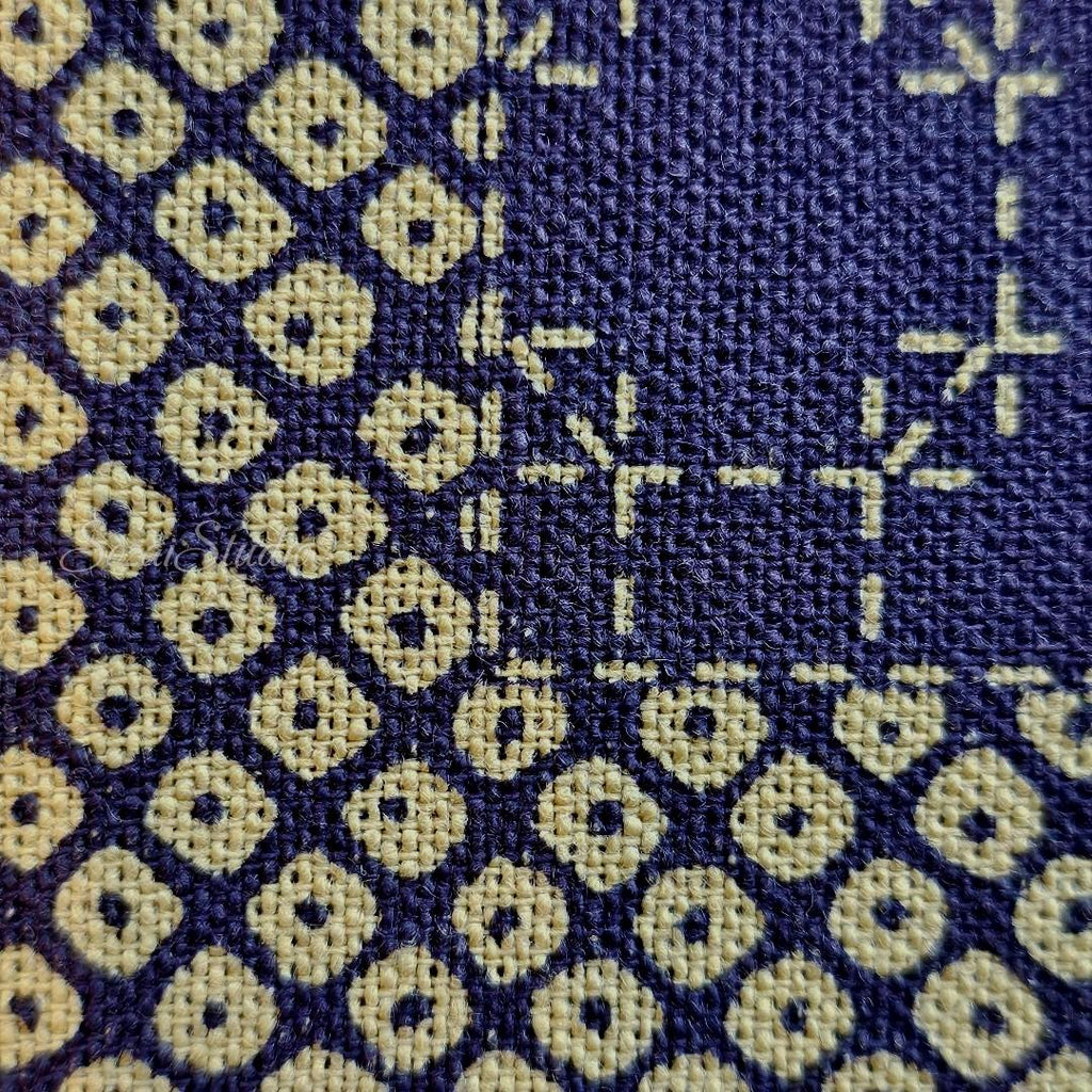 Japanese Takumi fabric, Sashiko Patterns, Blue - 100% cotton, by the yard