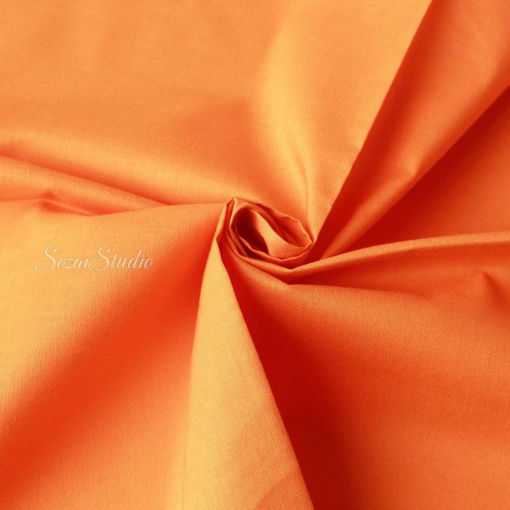 Japanese fabric - Mercerized Cotton, Vibrant Orange, 100% Cotton Solid - by the yard