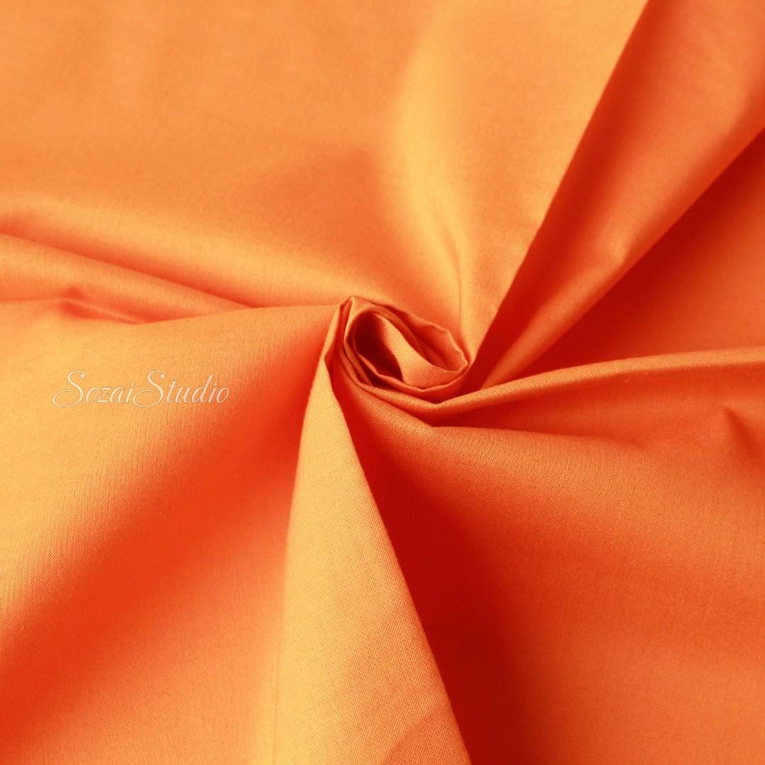 Japanese fabric - Mercerized Cotton, Vibrant Orange, 100% Cotton Solid - by the yard