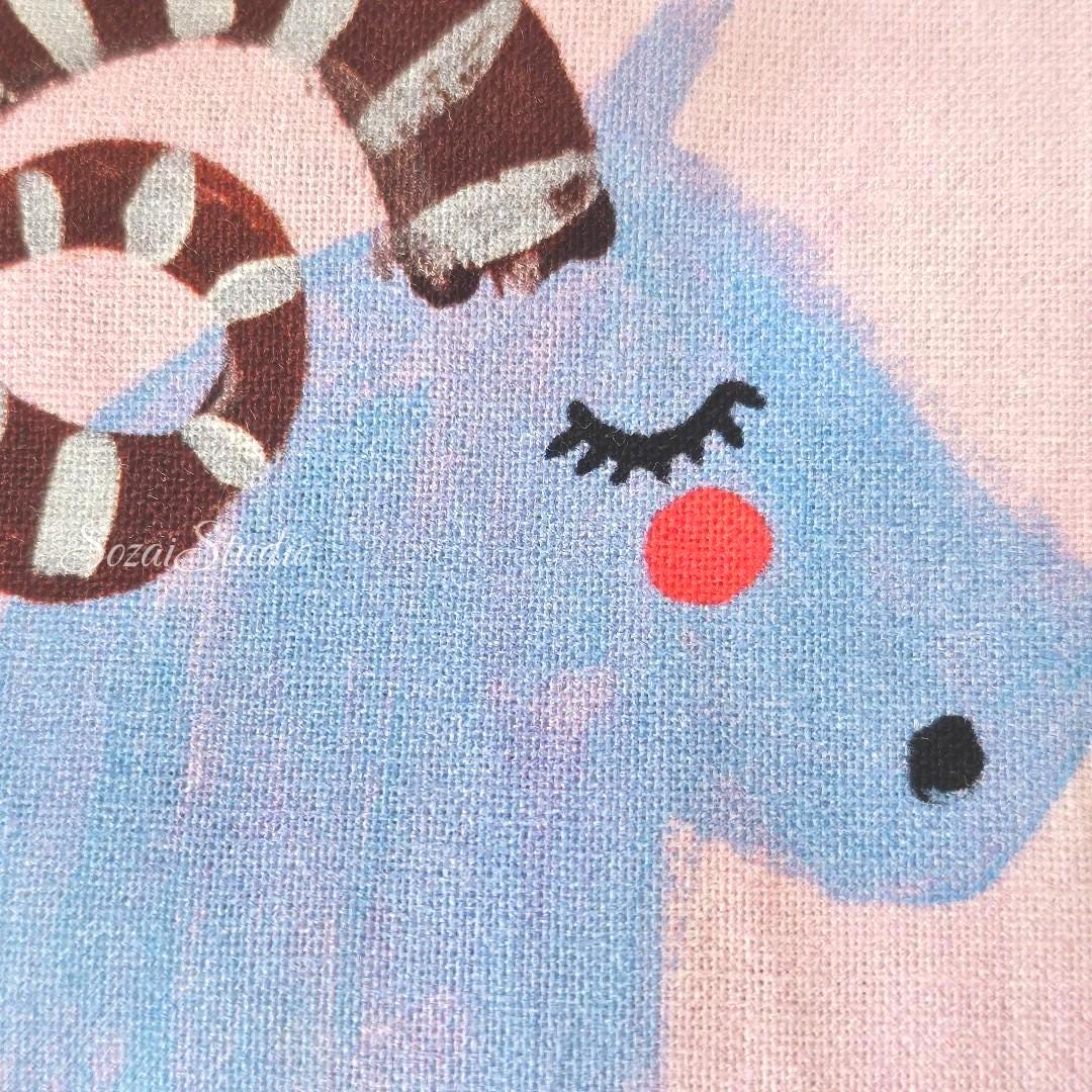 Japanese Zodiac Fabric: Cream Cotton Digital Print - by yard