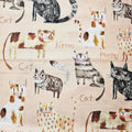 Japanese fabric - The Cat's Meow, Light Pink - 100% Cotton Square (Digital Print) - by the yard