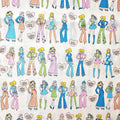 Koko Seki Retro Disco Girls Fabric: 70's Japanese Cotton Muslin, by the yard