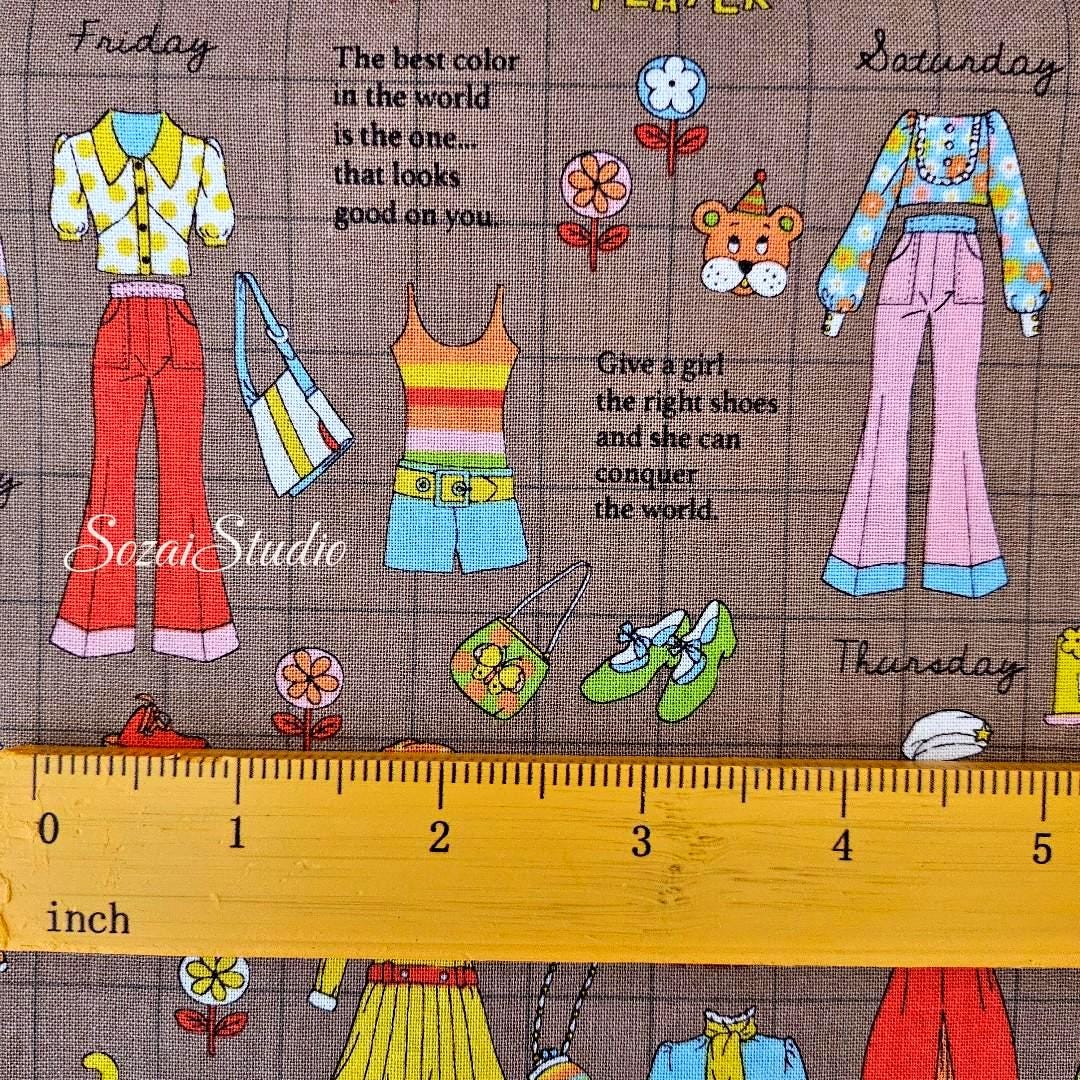 Koko Seki Japanese Fabric: 1970s Retro Cotton Muslin - Brown, by the yard