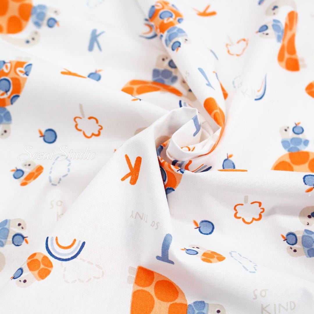 Adorable Turtle Mommy and Cutie, White - 100% Cotton Sheeting (Printed), by the yard