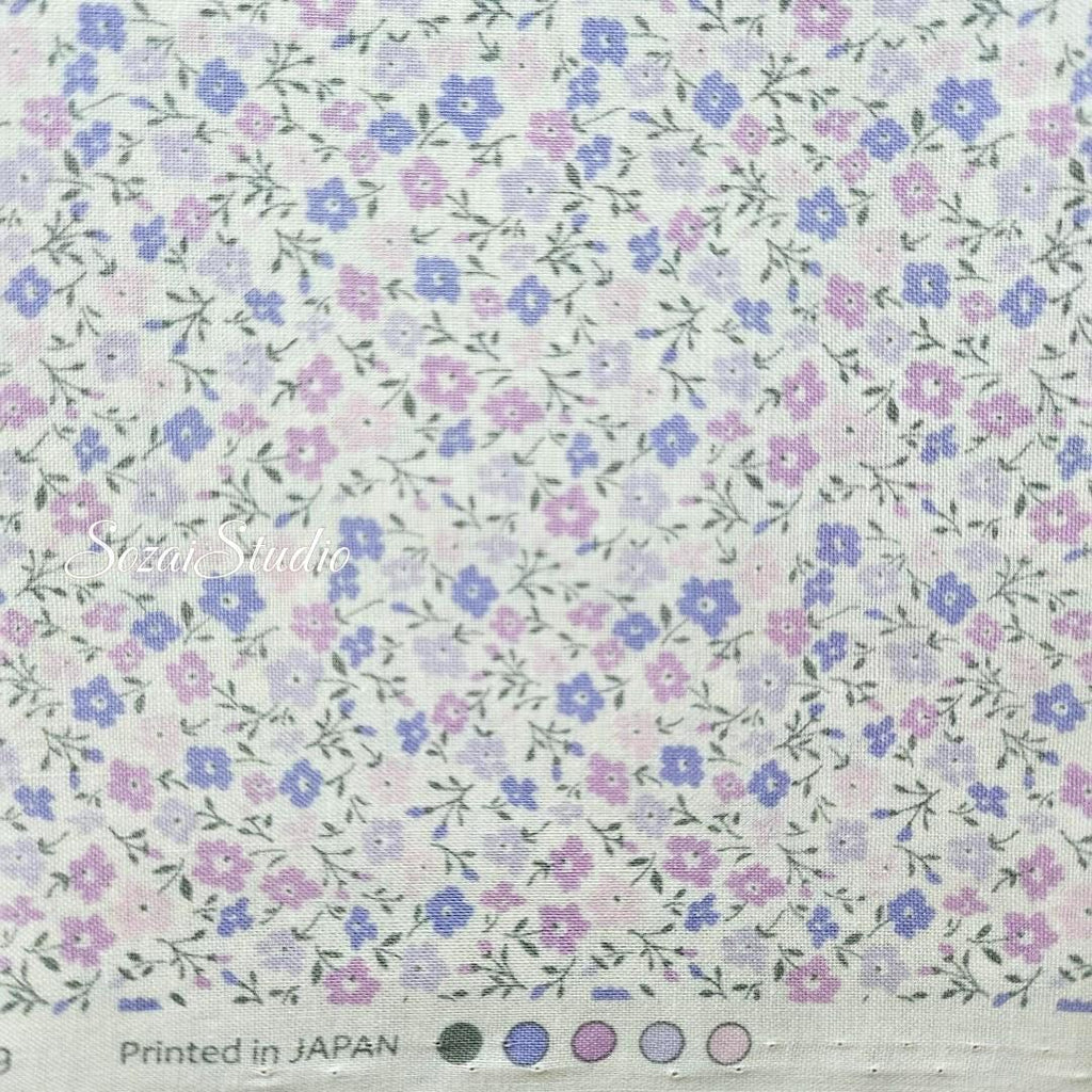 1 Yard Japanese Floral Cotton Fabric: Light Purple Petit Flower Print
